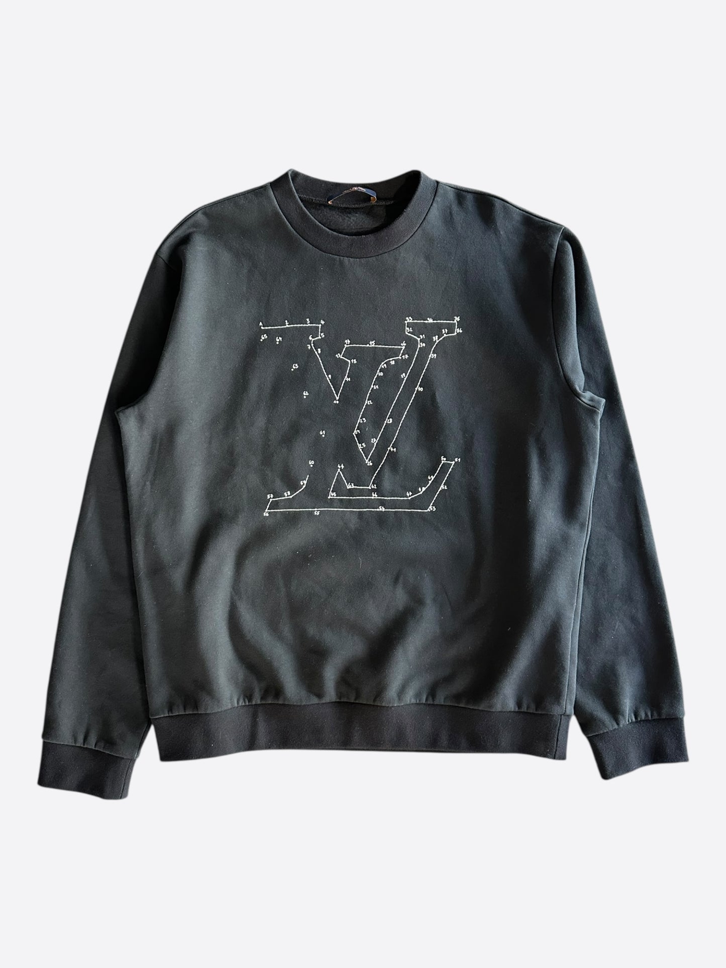Louis Vuitton Black & White LV Stitch Logo Sweater