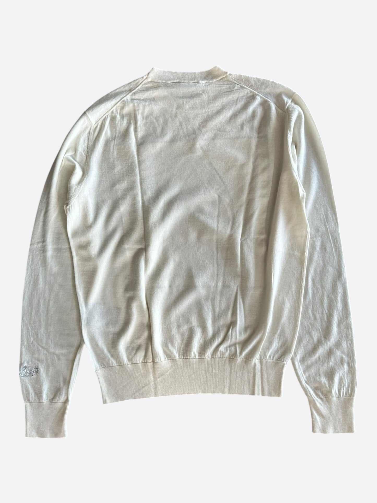 Dior Kenny Scharf White & Multicolor Playing Cards Wool Sweater