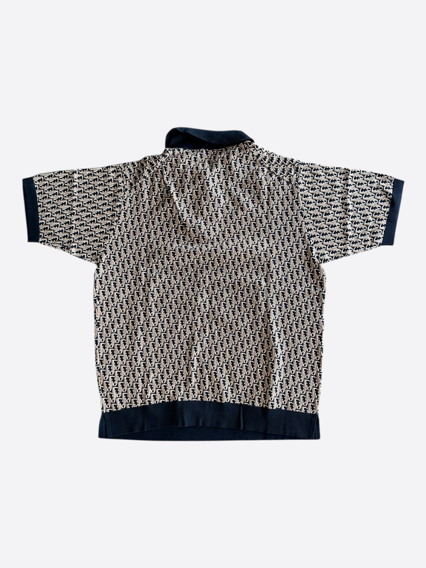 Dior Brown & Navy Oblique Polo T-Shirt