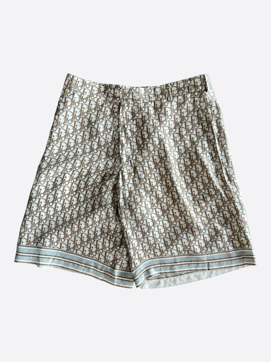 Dior Tan Oblique Silk Shorts
