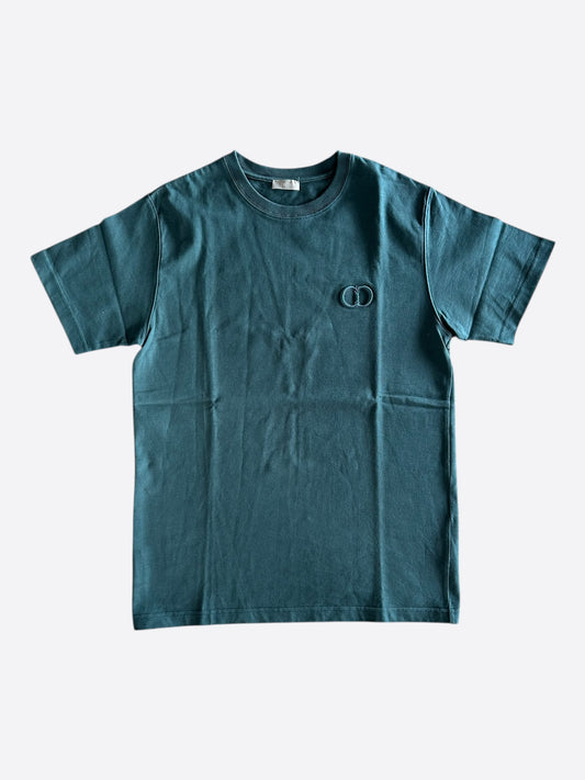 Dior Green CD Icon Embroidered Logo T-Shirt