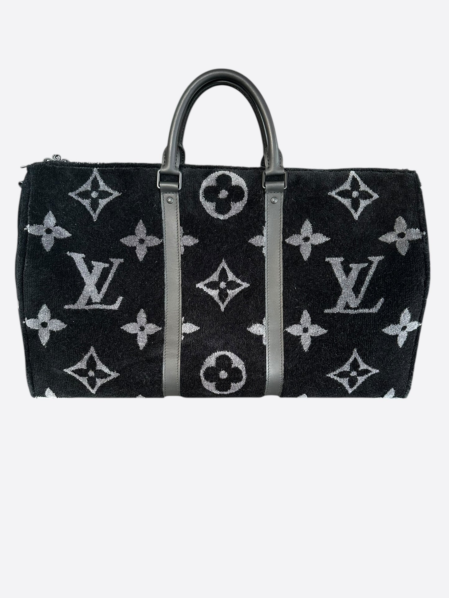 Louis Vuitton Black Monogram Tuffetage Keepall