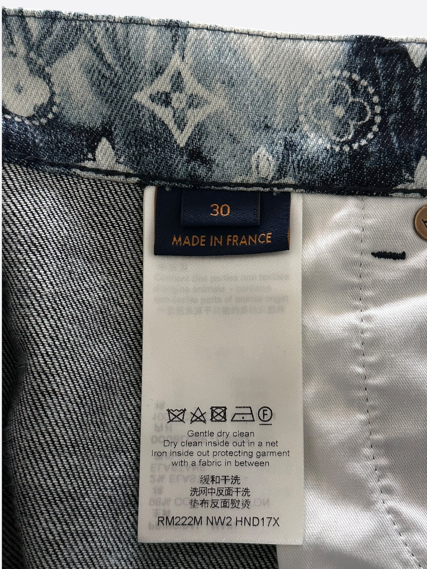 Louis Vuitton Blue Bleached Bandana Monogram Denim Shorts