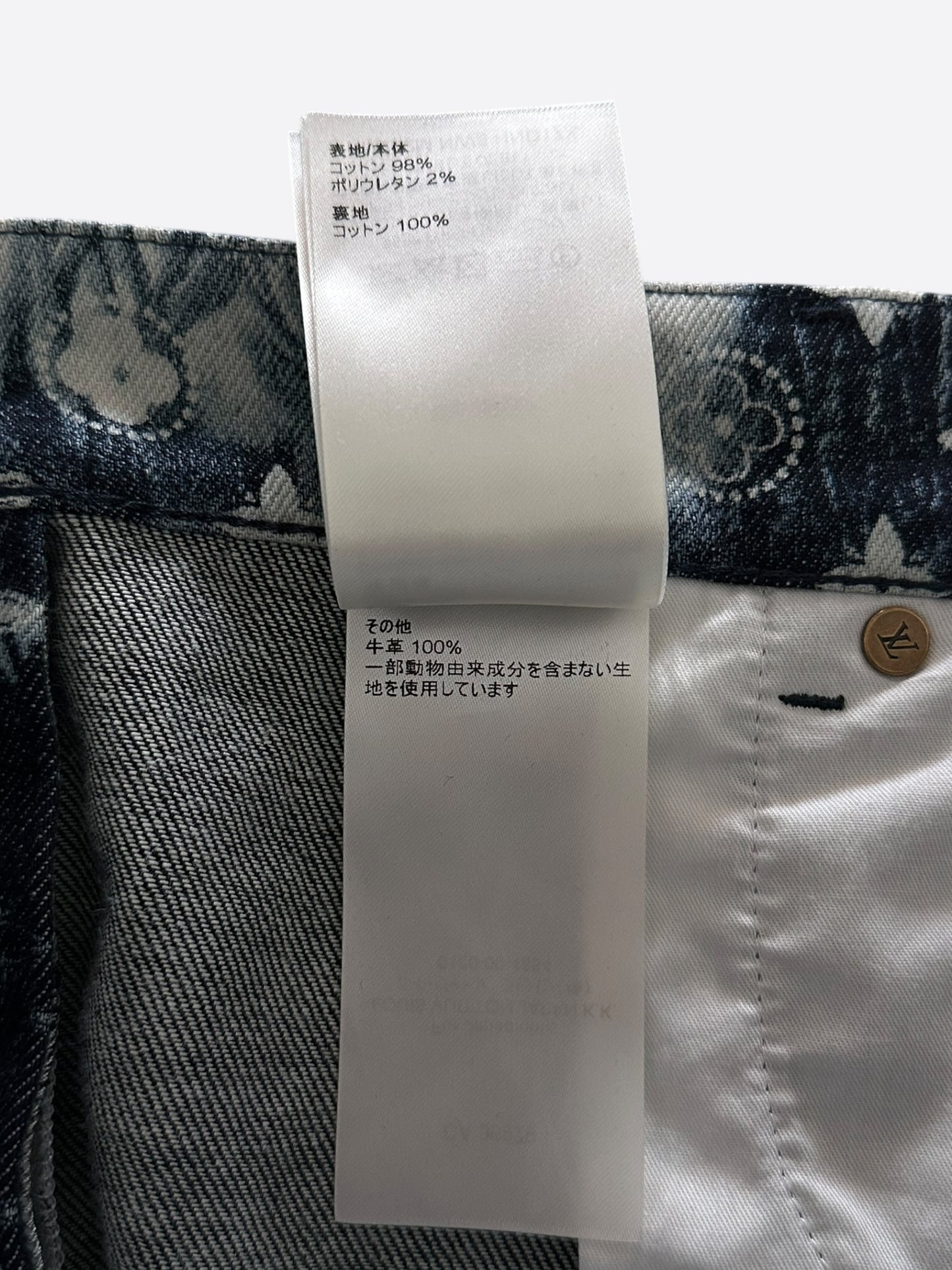 Louis Vuitton Blue Bleached Bandana Monogram Denim Shorts