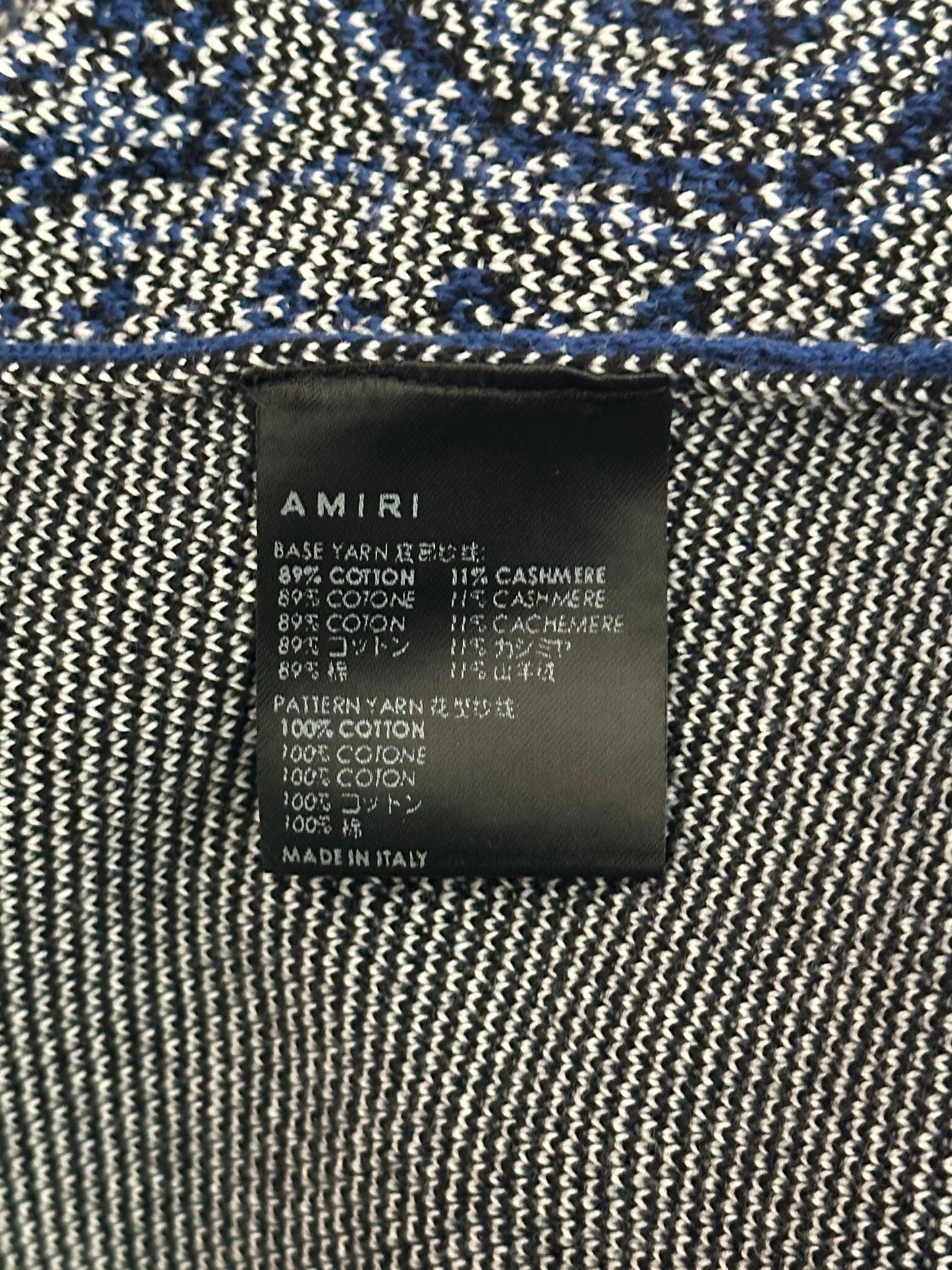 Amiri Blue & White Bandana Basketball MA Logo Shorts