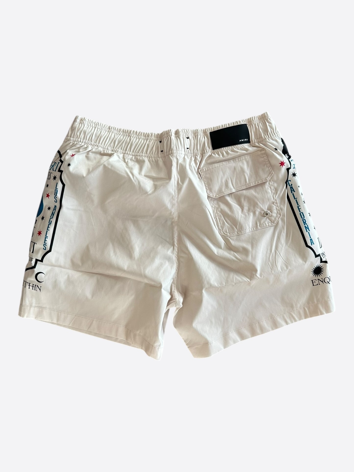Amiri White & Multicolor Fortune Logo Swimshorts