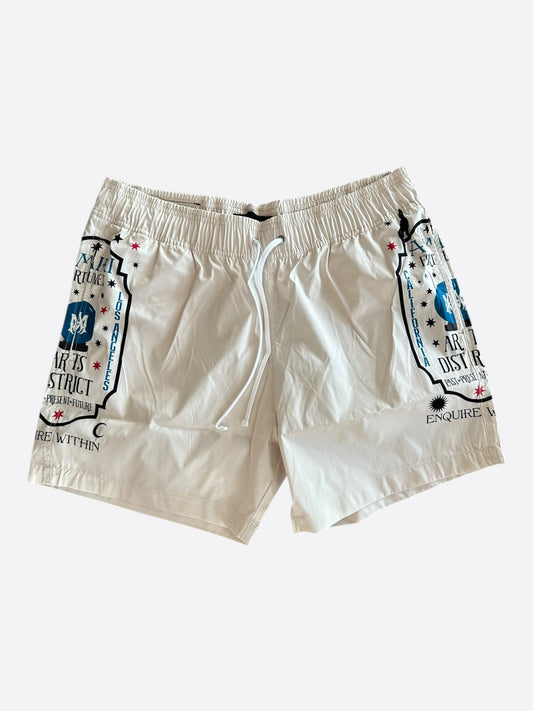 Amiri White & Multicolor Fortune Logo Swimshorts