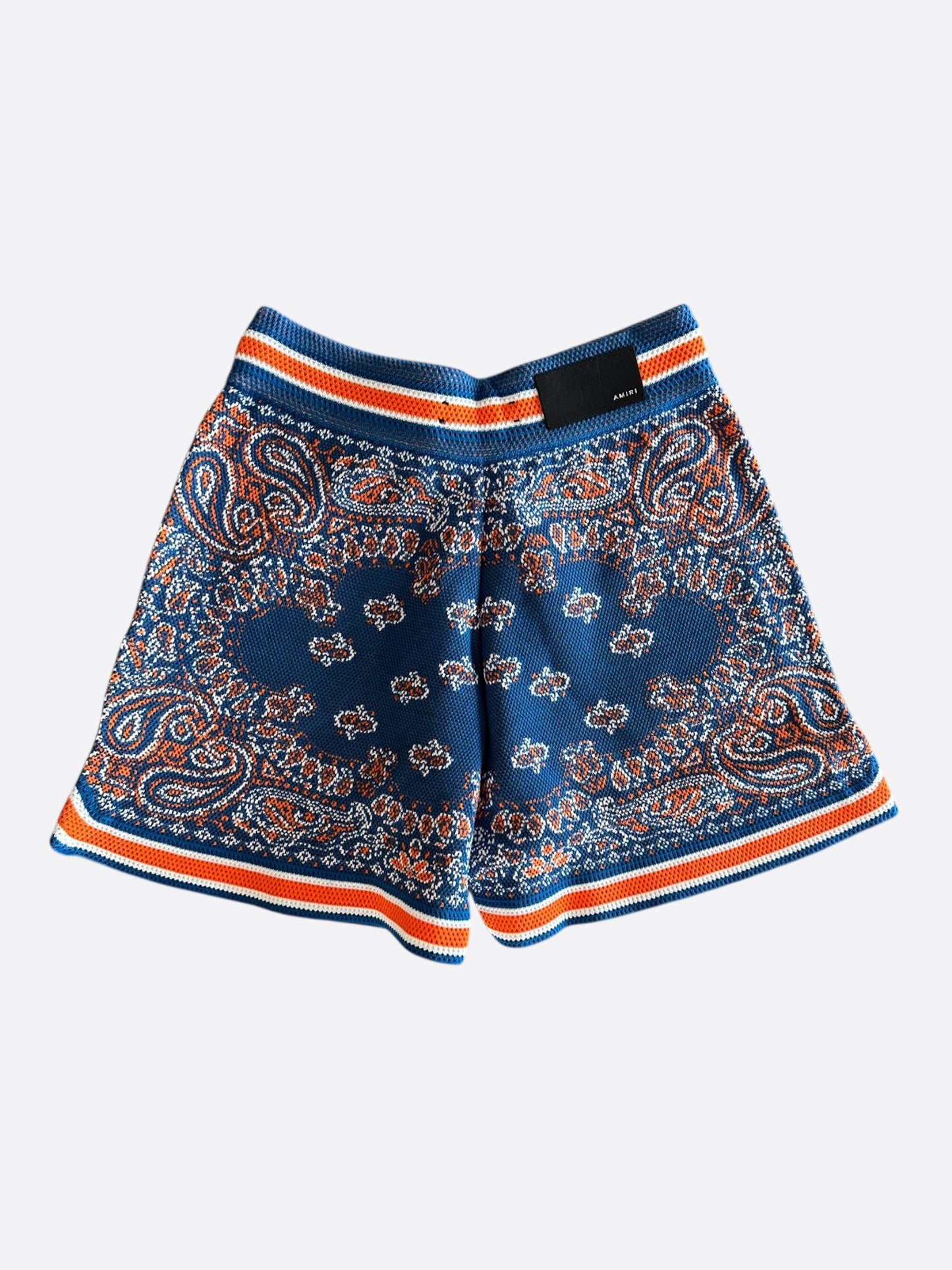 Amiri New York Exclusive Blue & Orange Bandana Basketball MA Logo Shorts