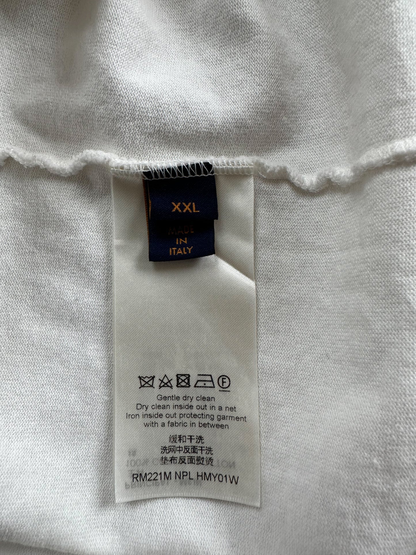 Louis Vuitton Nigo White & Red Embroidered Mockneck T-Shirt