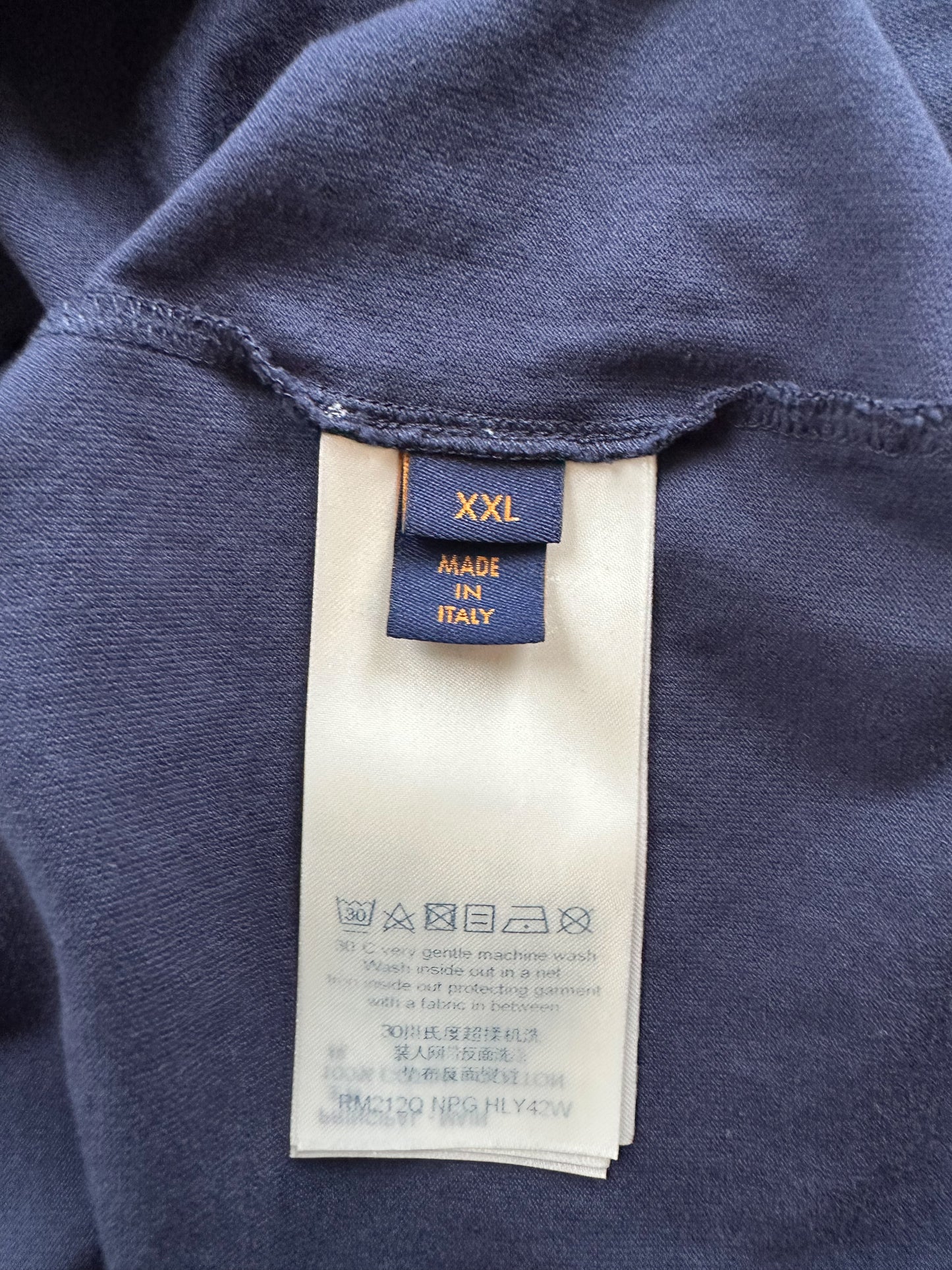 Louis Vuitton Navy LV Stitch Logo T-Shirt