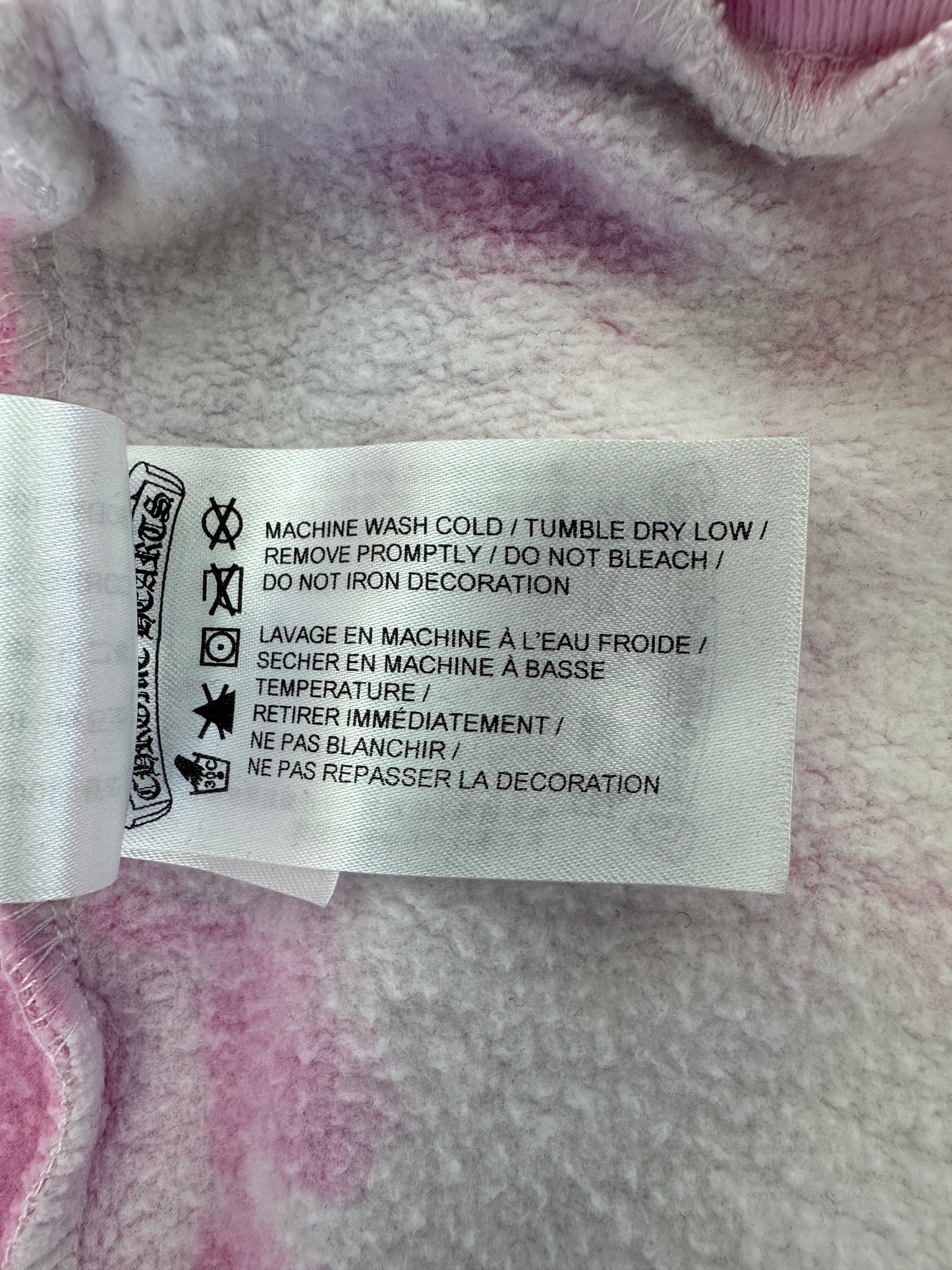 Chrome Hearts CVTVLIST Pink & White Tie-Dye Embroidered Zip Up Hoodie