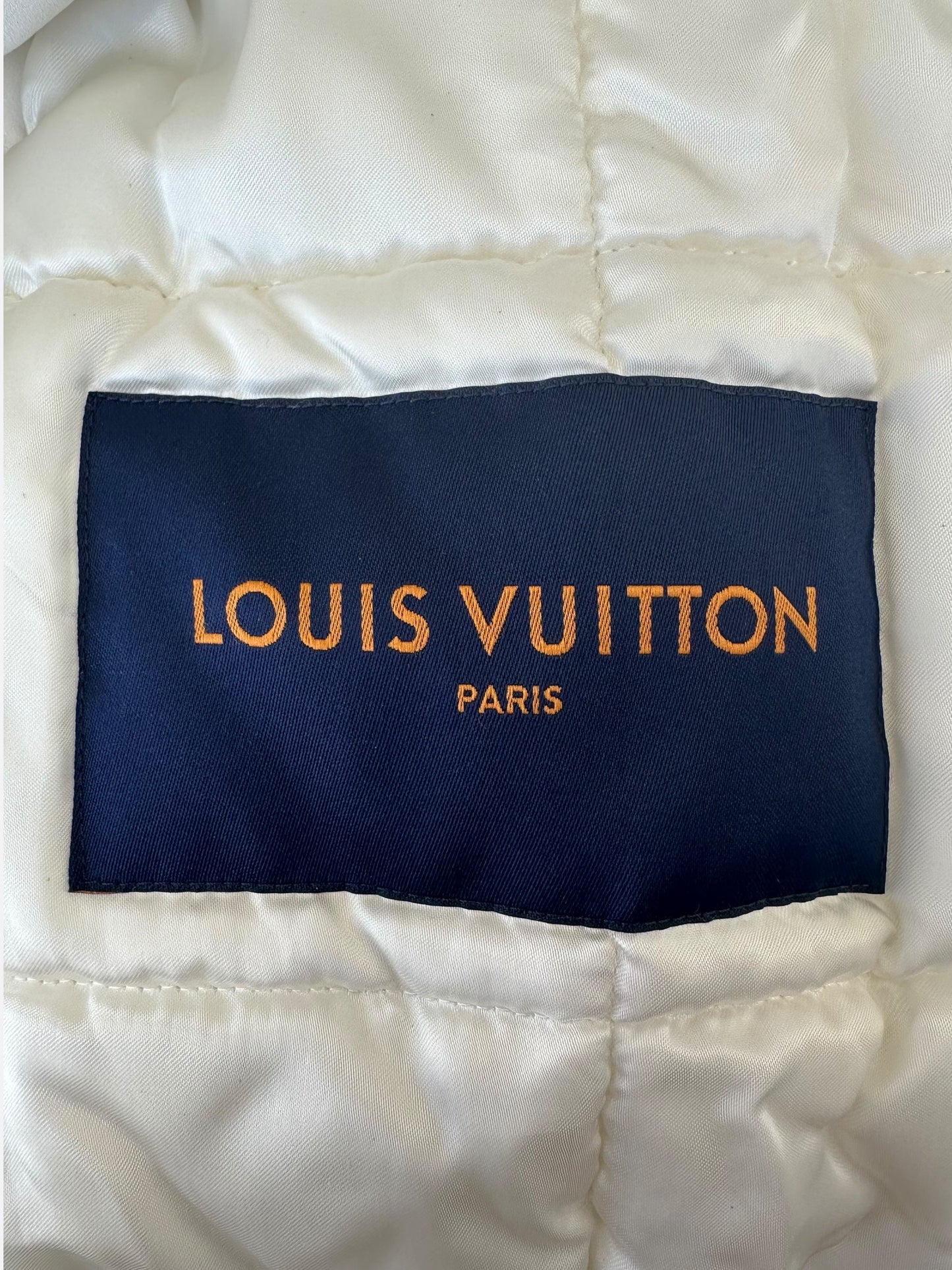 Louis Vuitton White Ornaments Leather Bomber Jacket