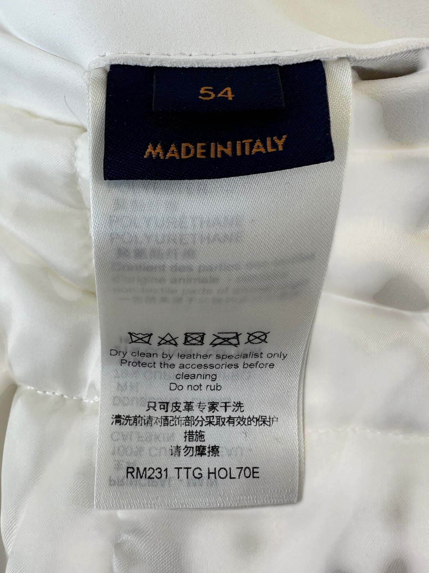 Louis Vuitton White Ornaments Leather Bomber Jacket