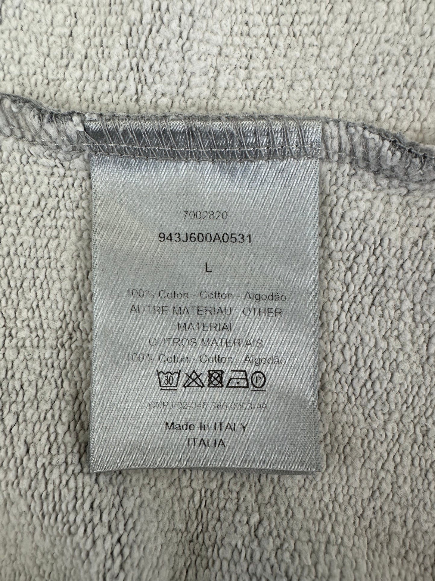 Dior Grey CD Icon Embroidered Logo Hoodie