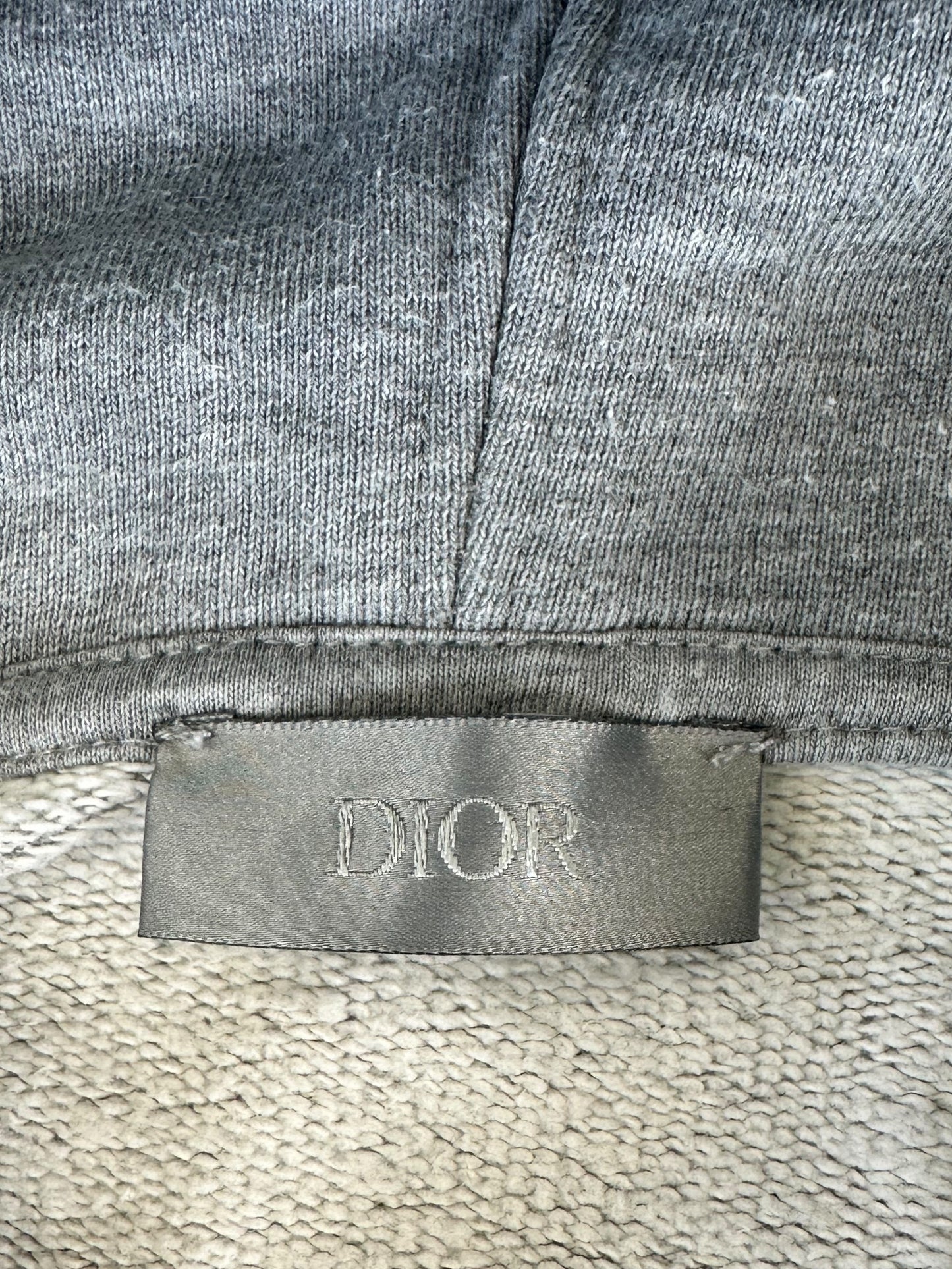 Dior Grey CD Icon Embroidered Logo Hoodie