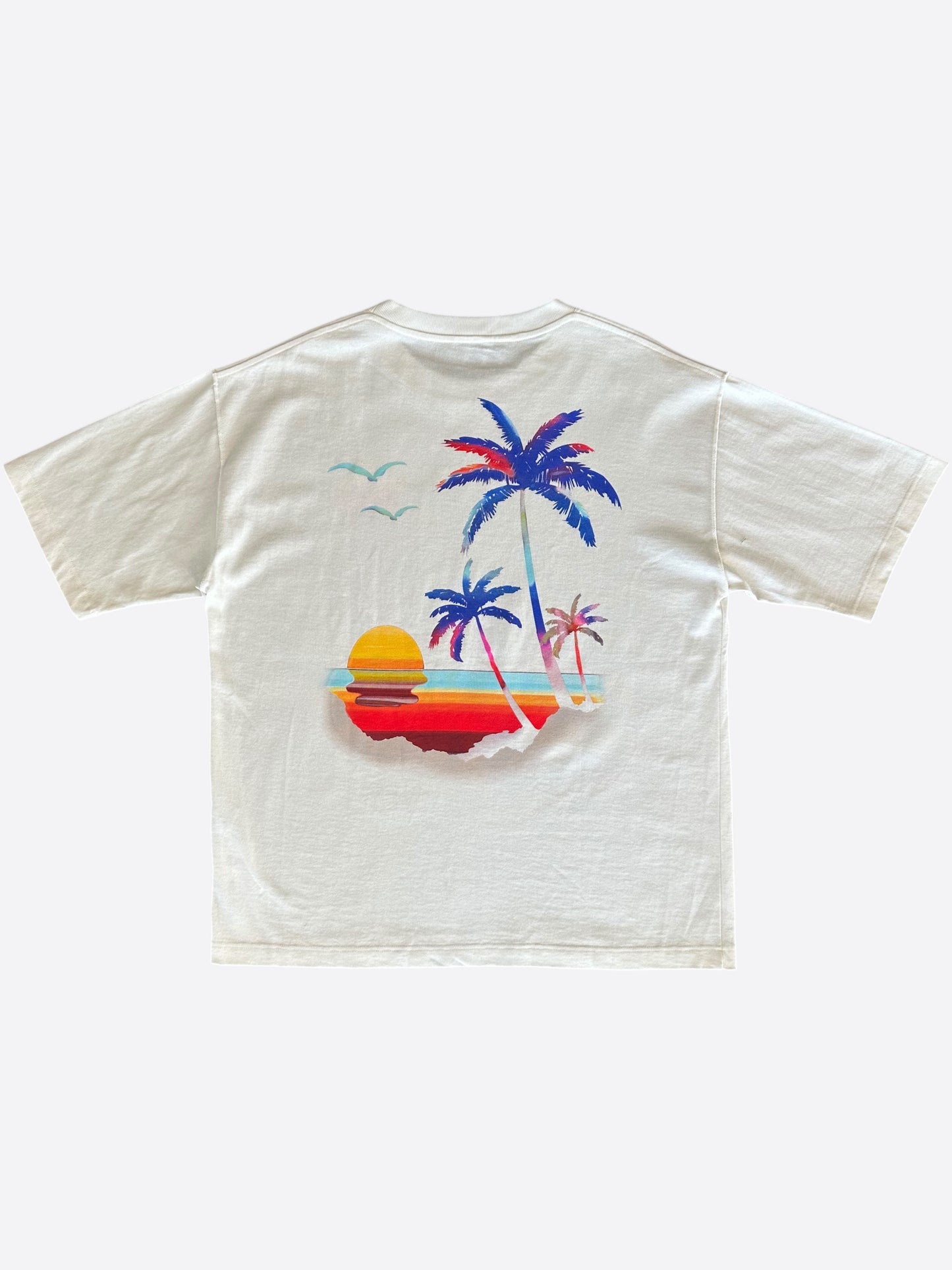 Louis Vuitton White Multicolor Palm Tree Logo T-Shirt