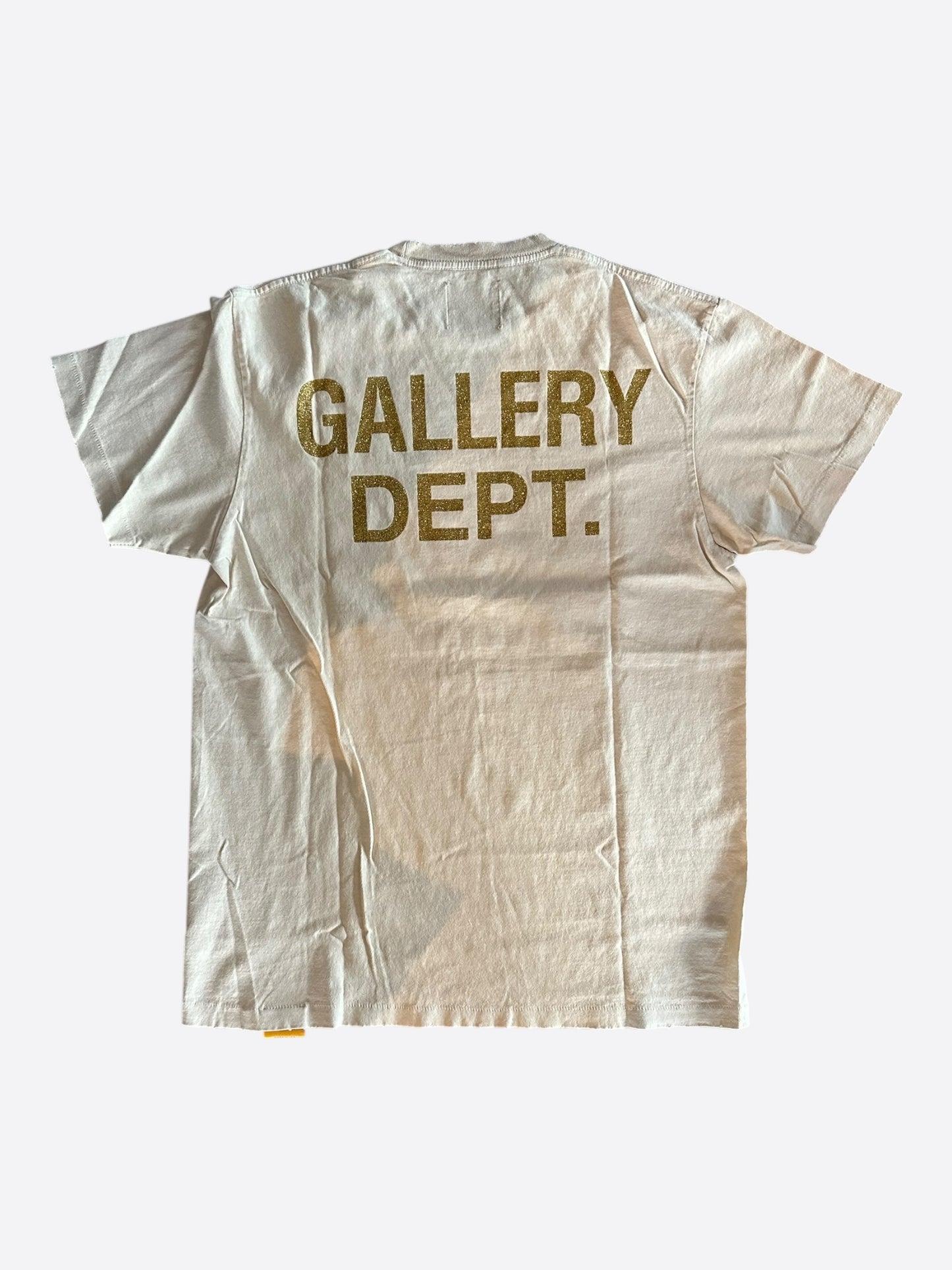 Gallery Dept Antique White & Black Breaking News Logo T-Shirt