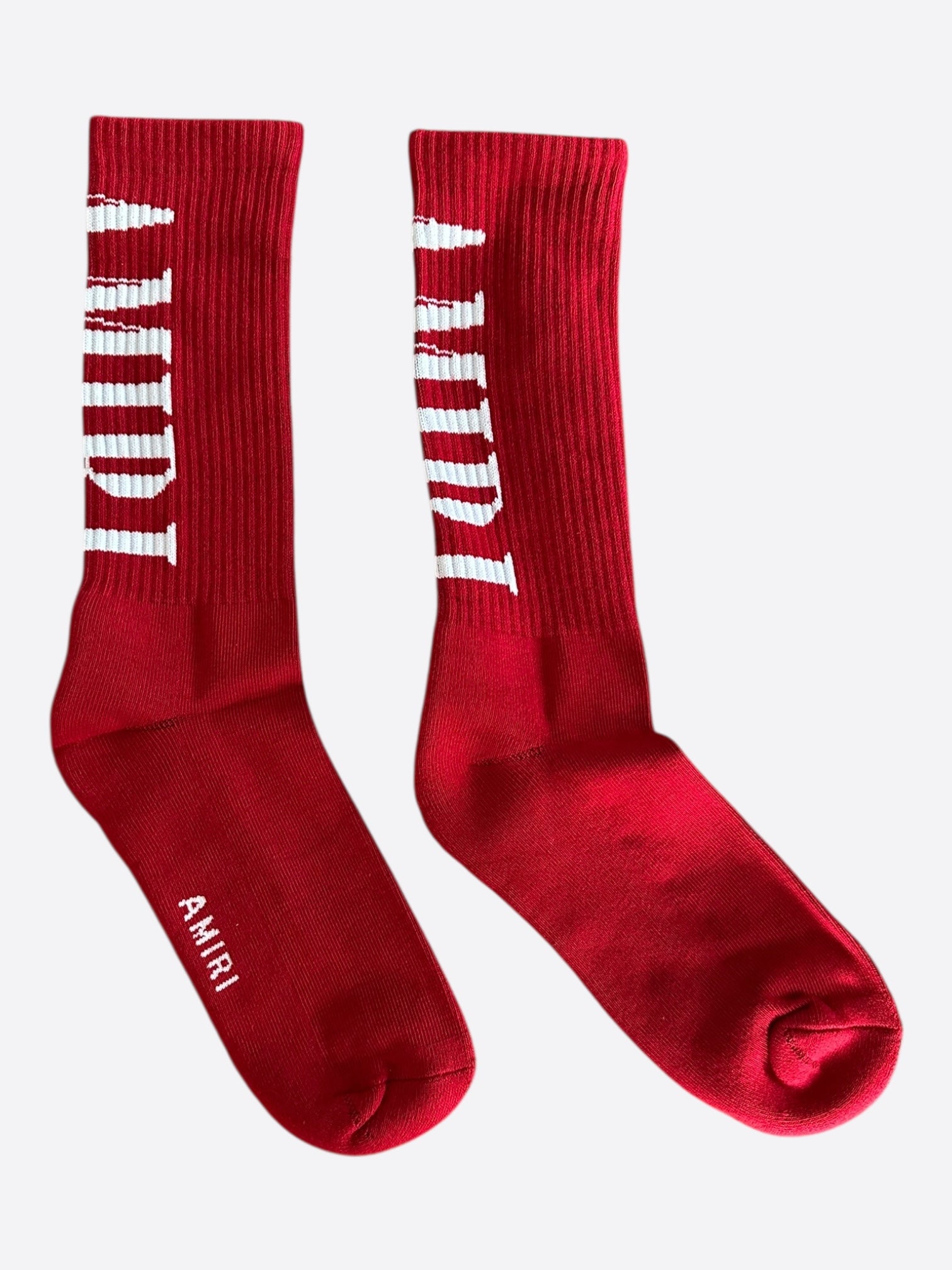 Amiri Red & White Core Logo Socks – Savonches
