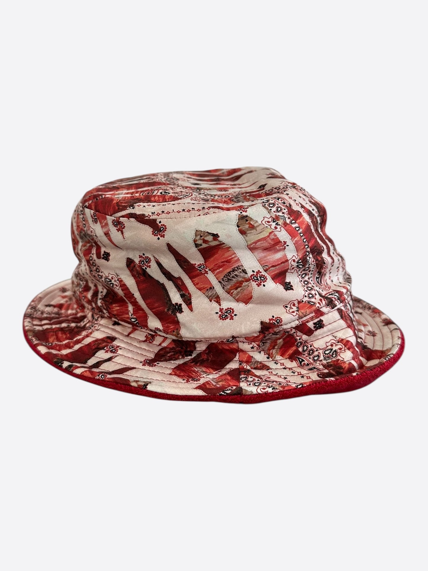 Amiri Red Bandana MA Logo Reversible Bucket Hat