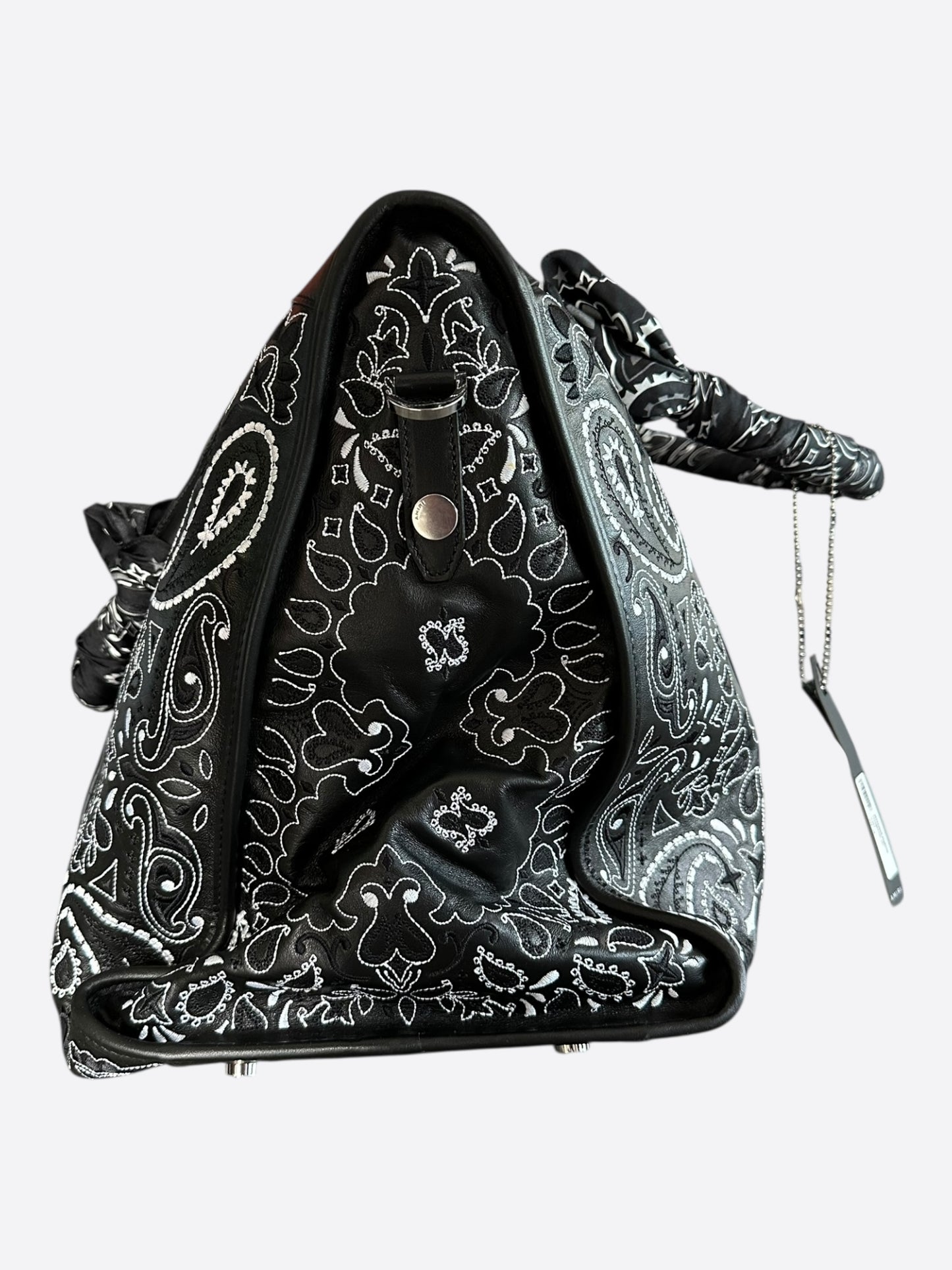Amiri Black Bandana MA Logo Duffel Bag