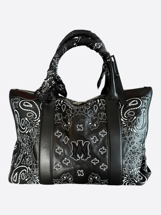Amiri Black Bandana MA Logo Duffel Bag
