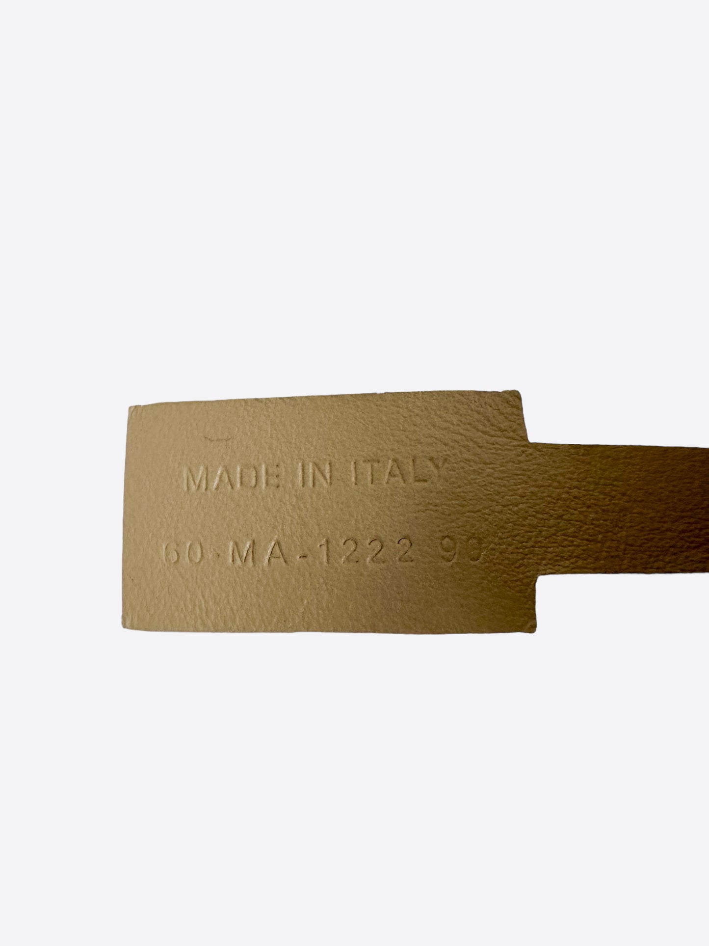Dior White & Tan Reversible Gold Buckle Belt