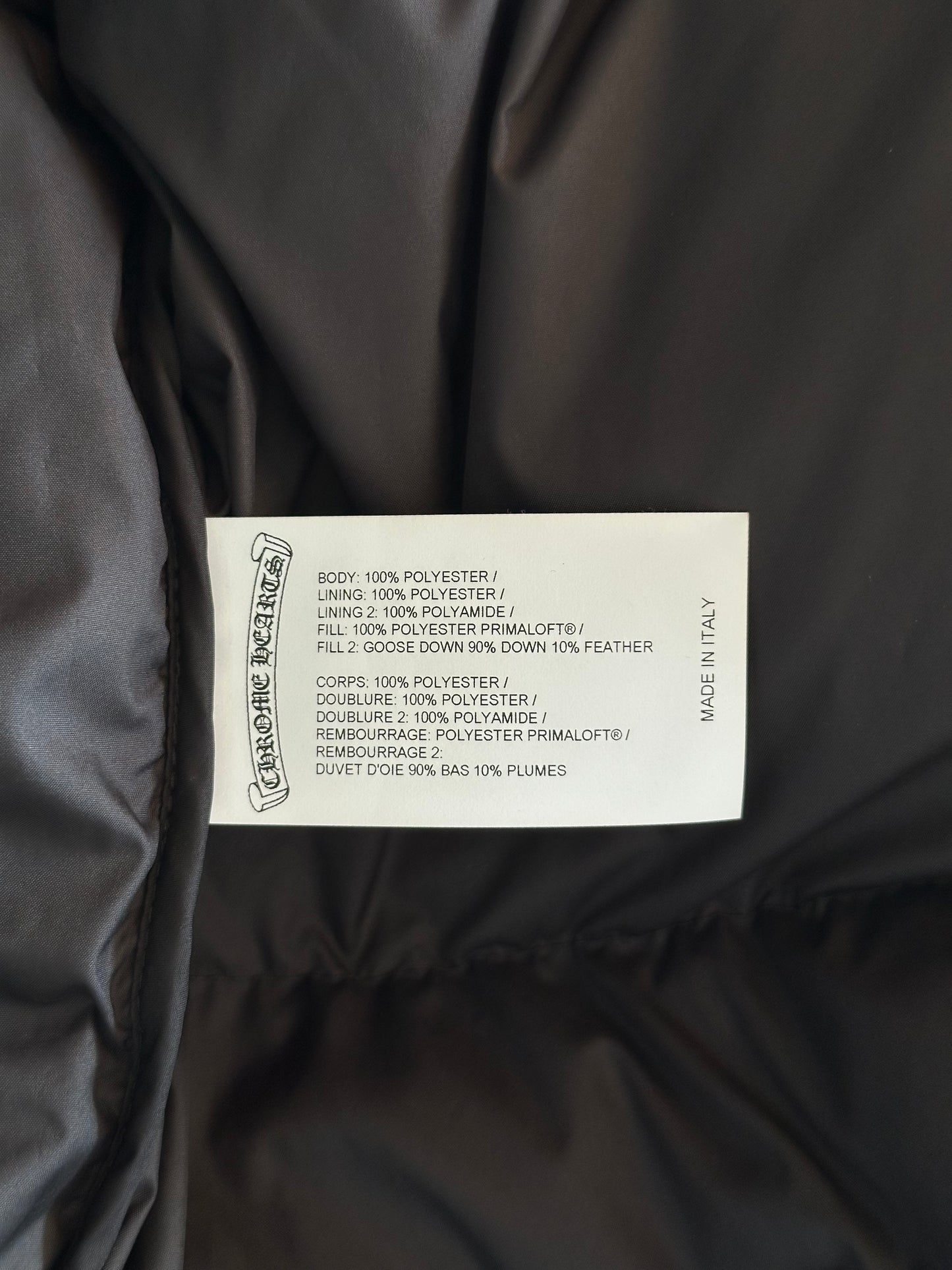 Chrome Hearts Black Cross Jacquard Puffer Jacket