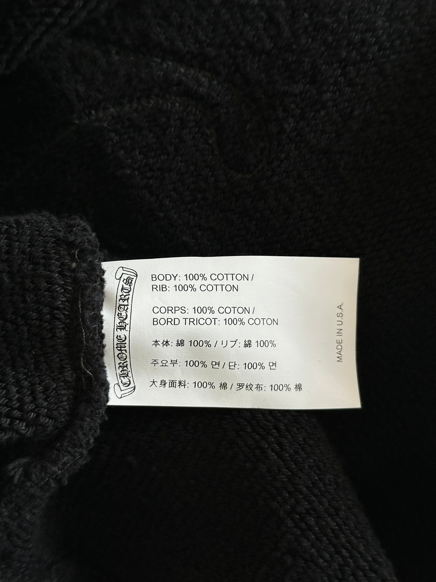 Chrome Hearts Black Triple Cross CH Logo Embroidered Sweater