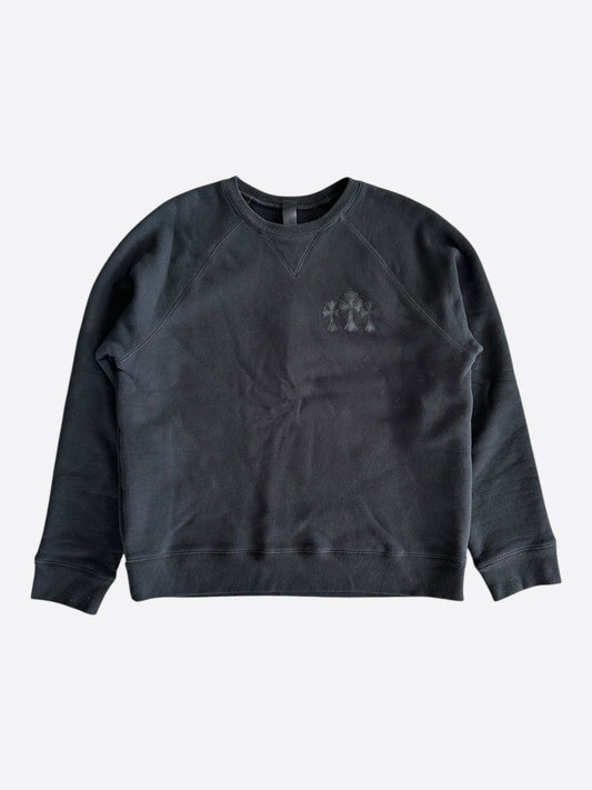 Chrome Hearts Black Triple Cross CH Logo Embroidered Sweater