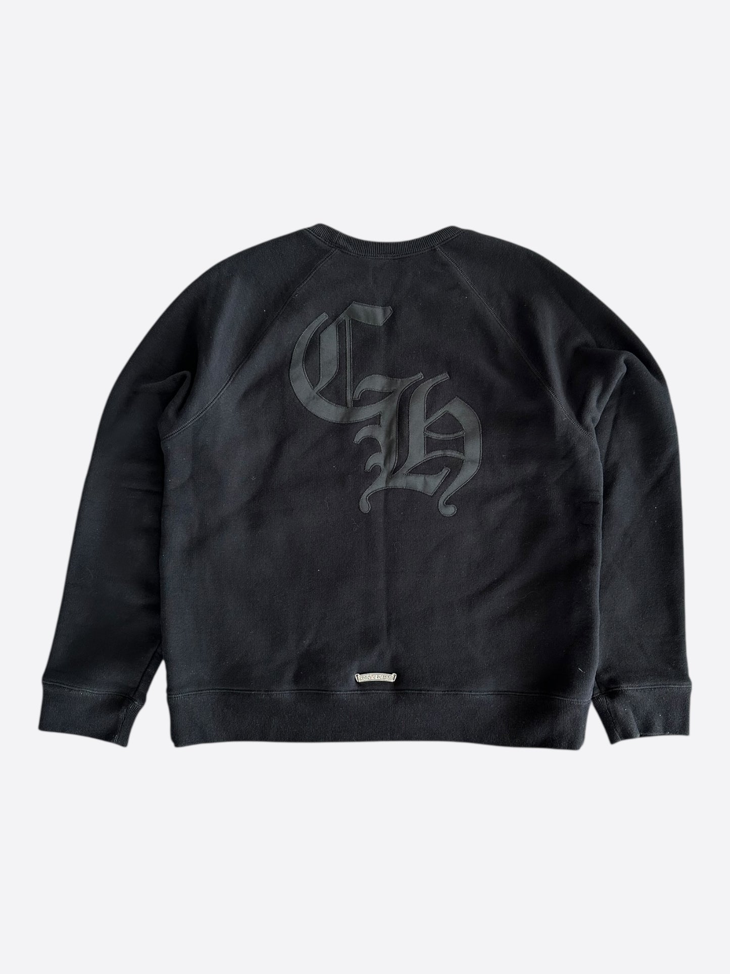 Chrome Hearts Black Triple Cross CH Logo Embroidered Sweater