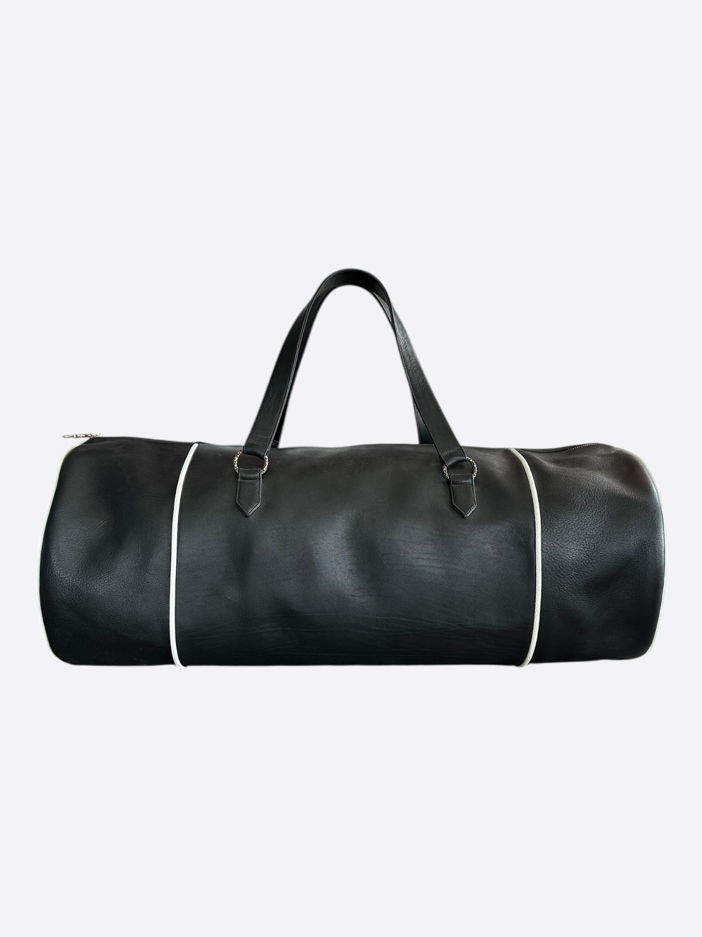 Chrome Hearts Black White & Red Triple Cross Leather Duffel Bag