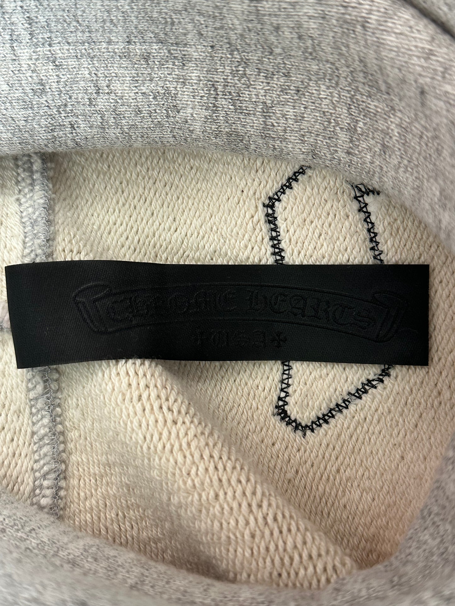 Chrome Hearts Grey & Black Triple Cross CH Logo Embroidered Hoodie