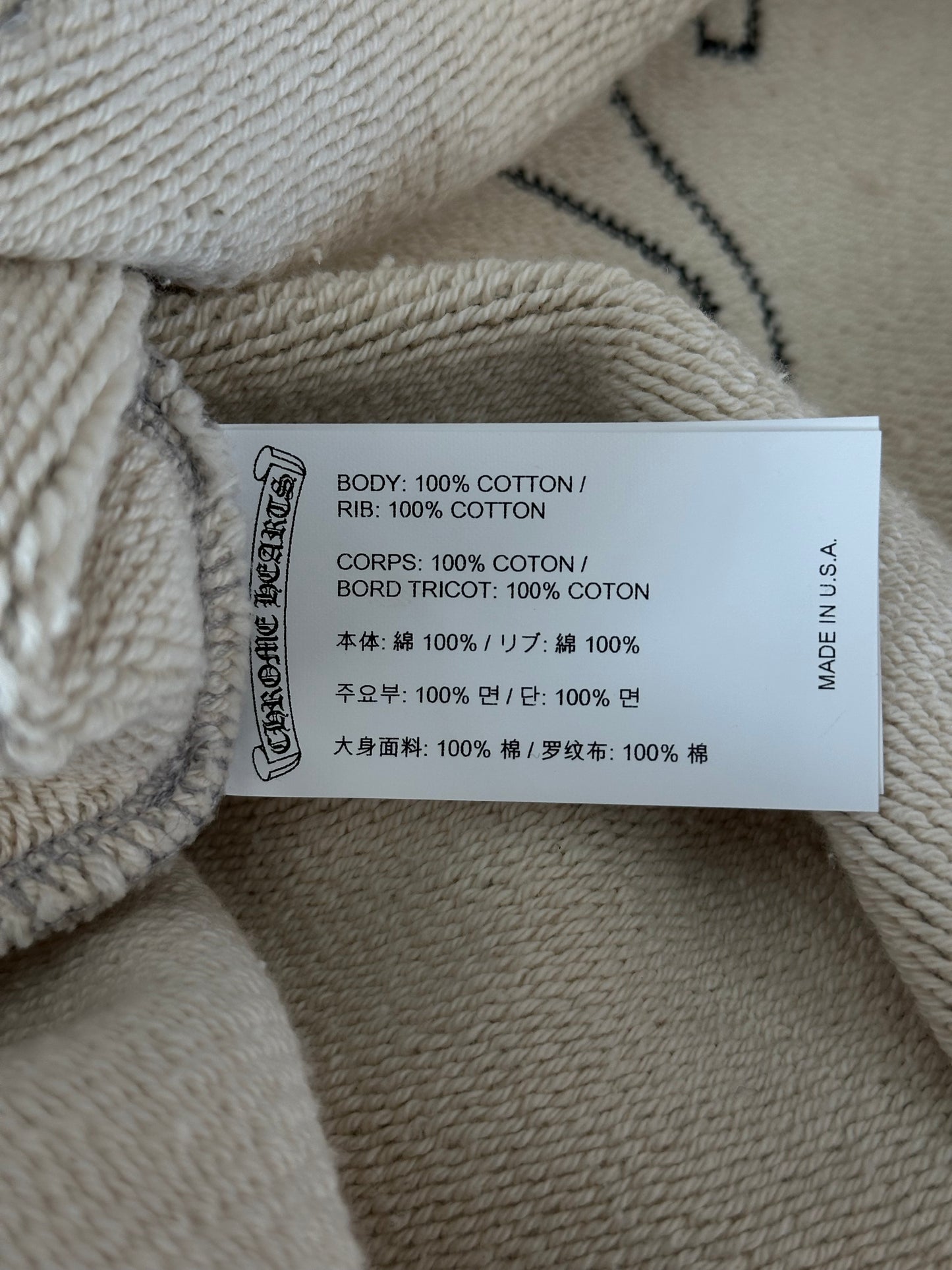 Chrome Hearts Grey & Black Triple Cross CH Logo Embroidered Hoodie