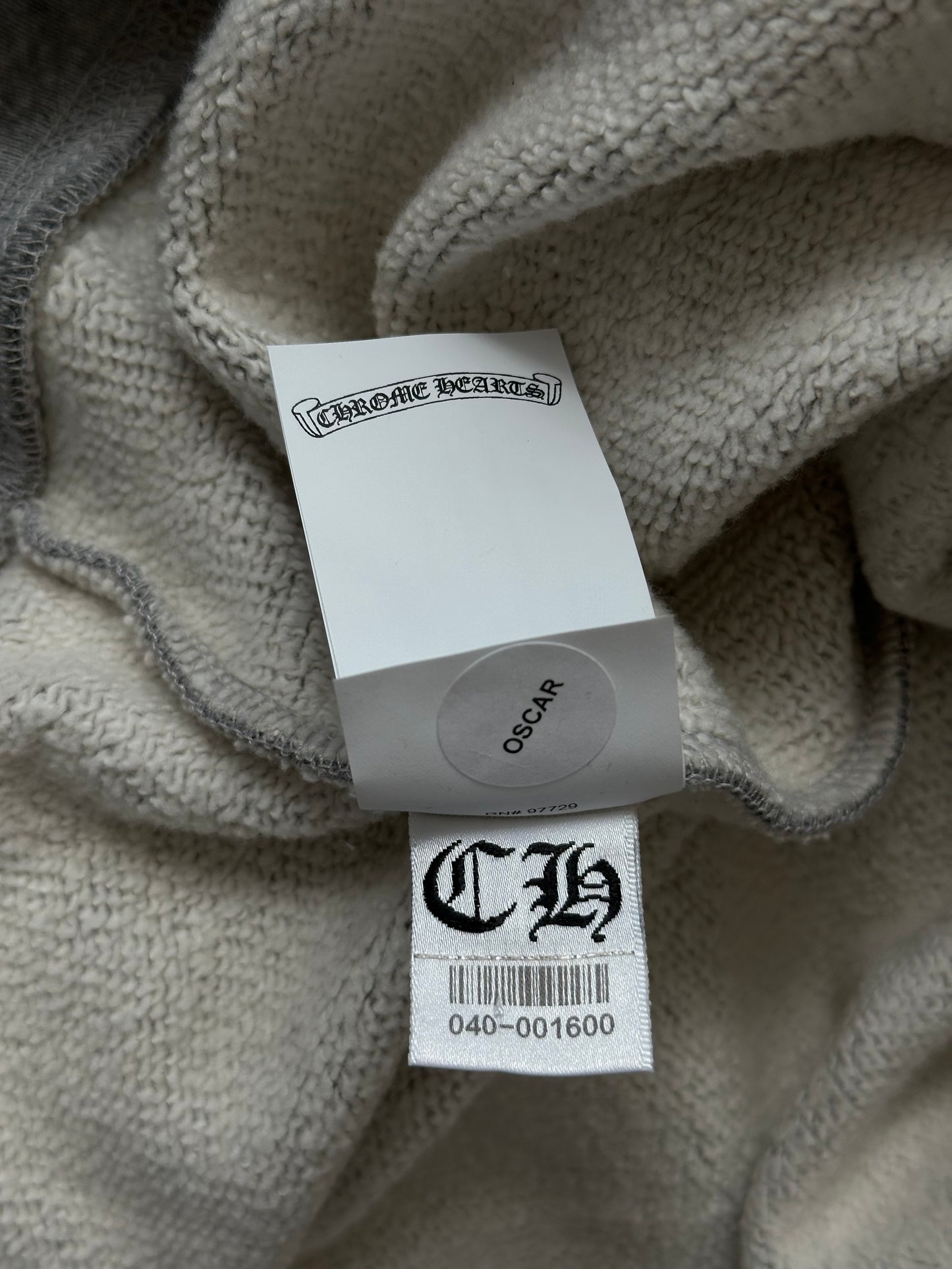 Chrome Hearts Grey & Black Triple Cross Patch Paper Jam Hoodie