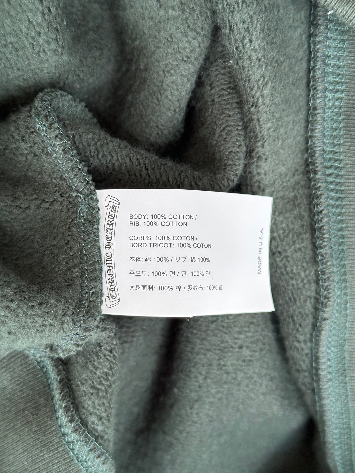 Chrome Hearts Green & White Slo Ride Embroidered Logo Sweater
