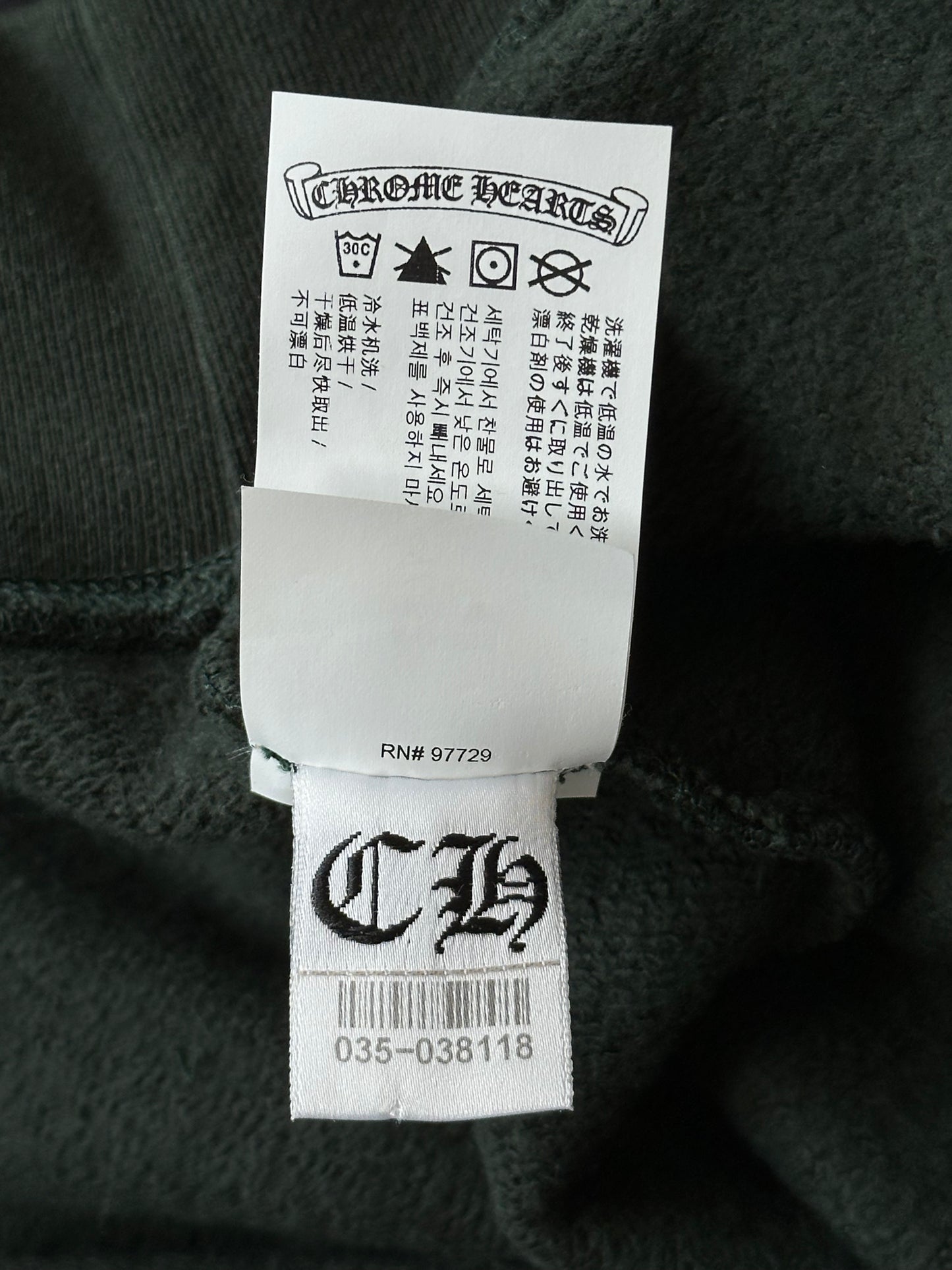 Chrome Hearts Green & White Slo Ride Embroidered Logo Sweater