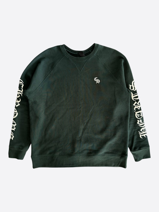 Chrome Hearts Green & White Slo Ride Embroidered Logo Sweater