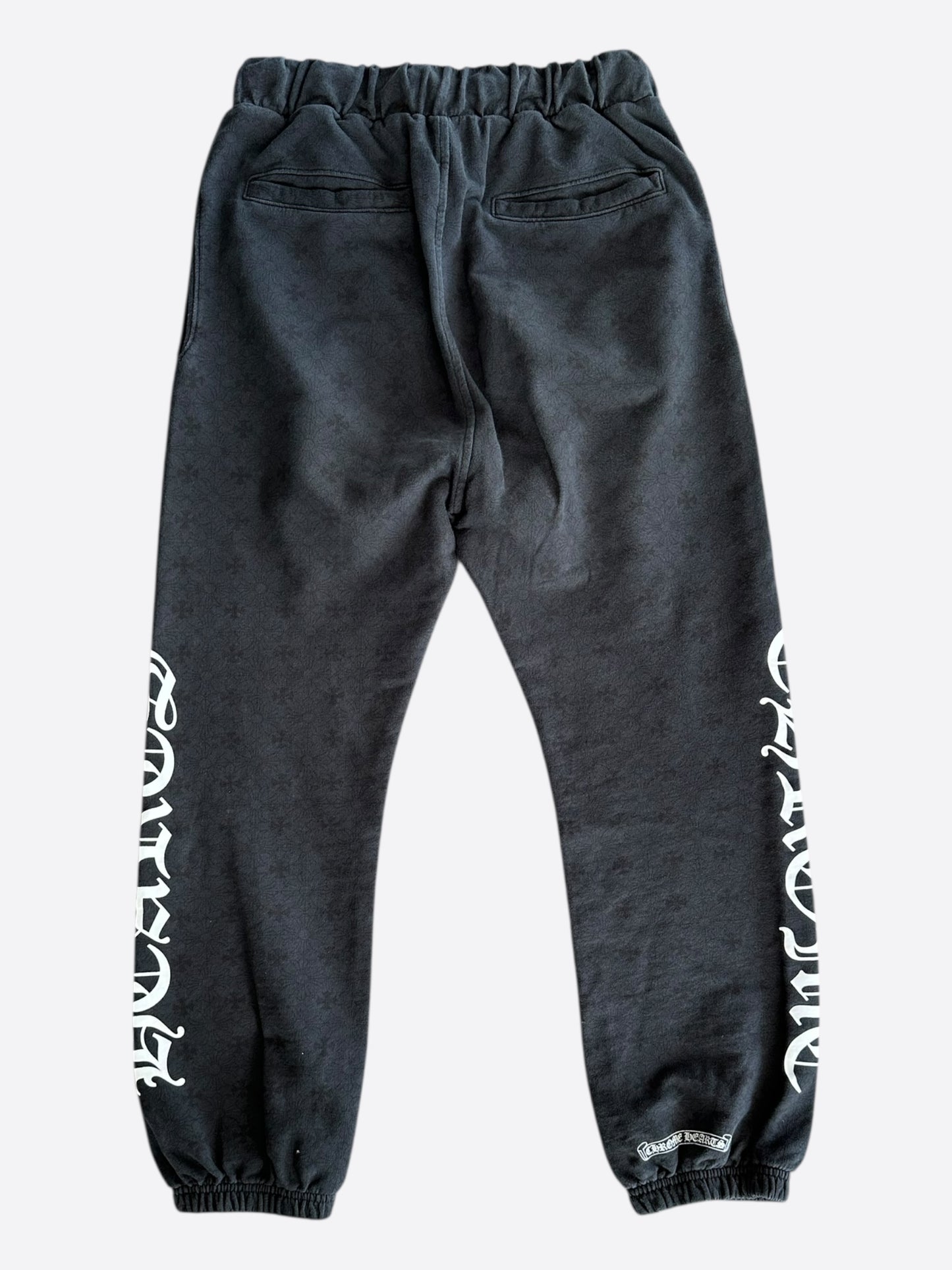 Chrome Hearts Black & White Horseshoe Logo Cross Jacquard Sweatpants