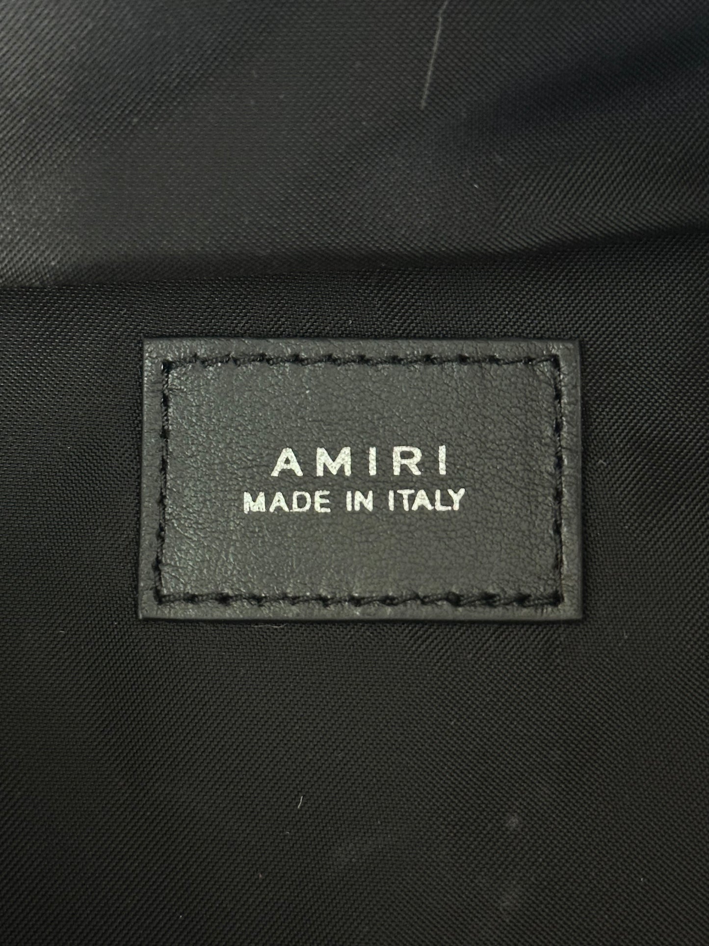 Amiri Black & White Checkered MA Logo Faux Fur Bumbag