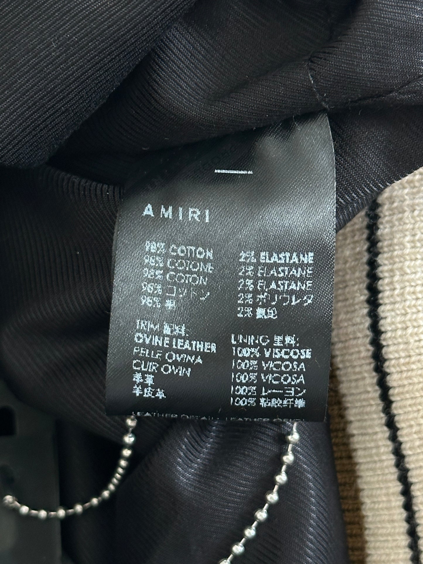 Amiri Mustard & White Corduroy Logo Teddy Jacket