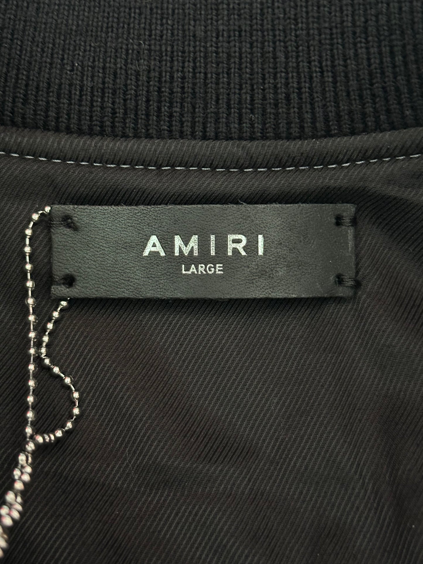 Amiri Grey & White Triple Star Varsity Jacket