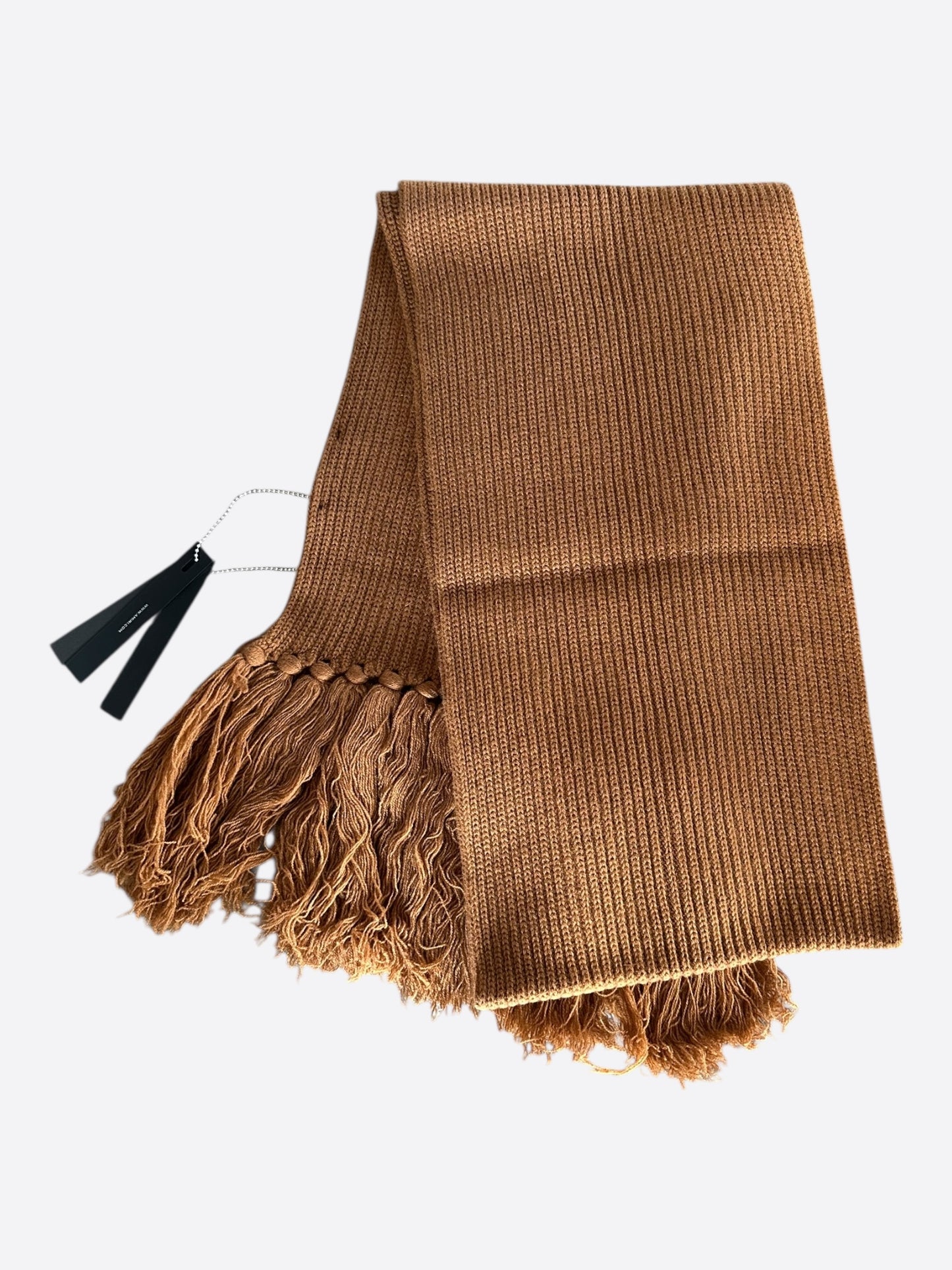 Amiri Brown & Black Wool Knit MA Logo Scarf