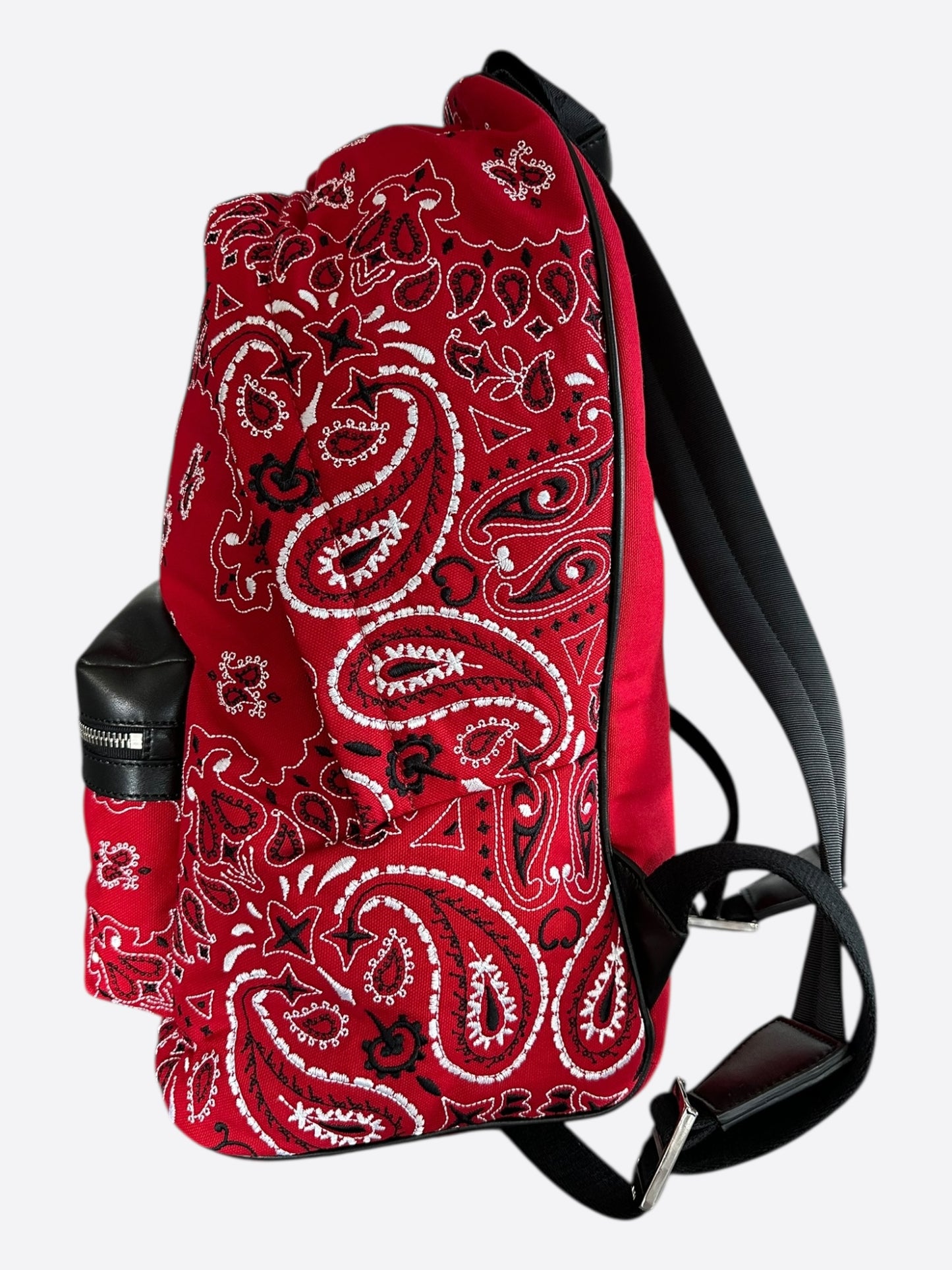 Amiri Red & Black Bandana MA Logo Embroidered Backpack