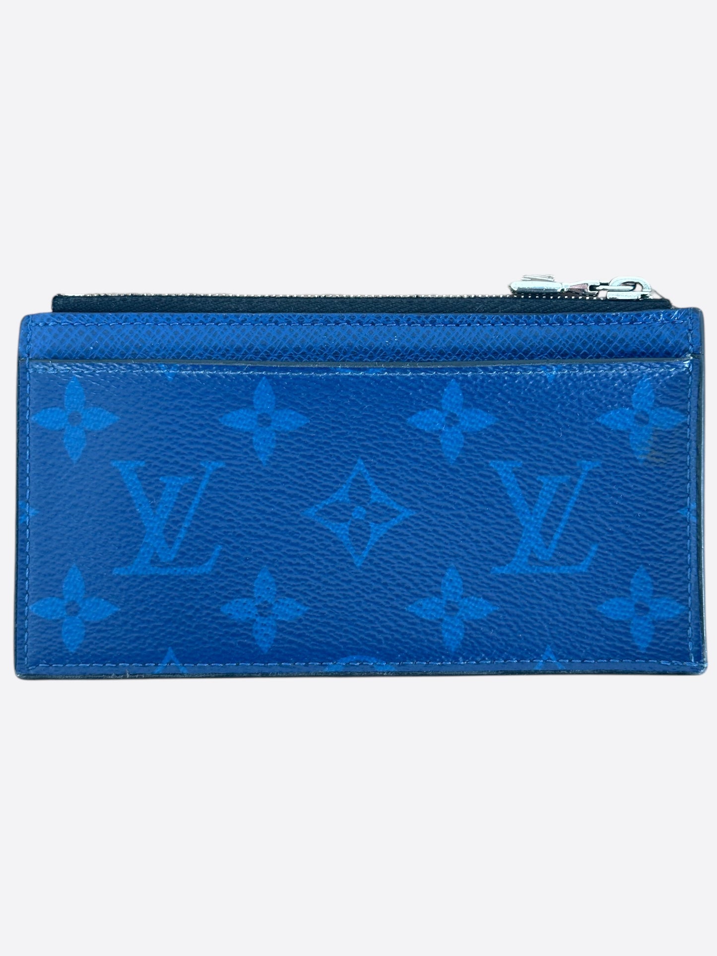Louis Vuitton Blue Taigarama Monogram Coin Card Holder