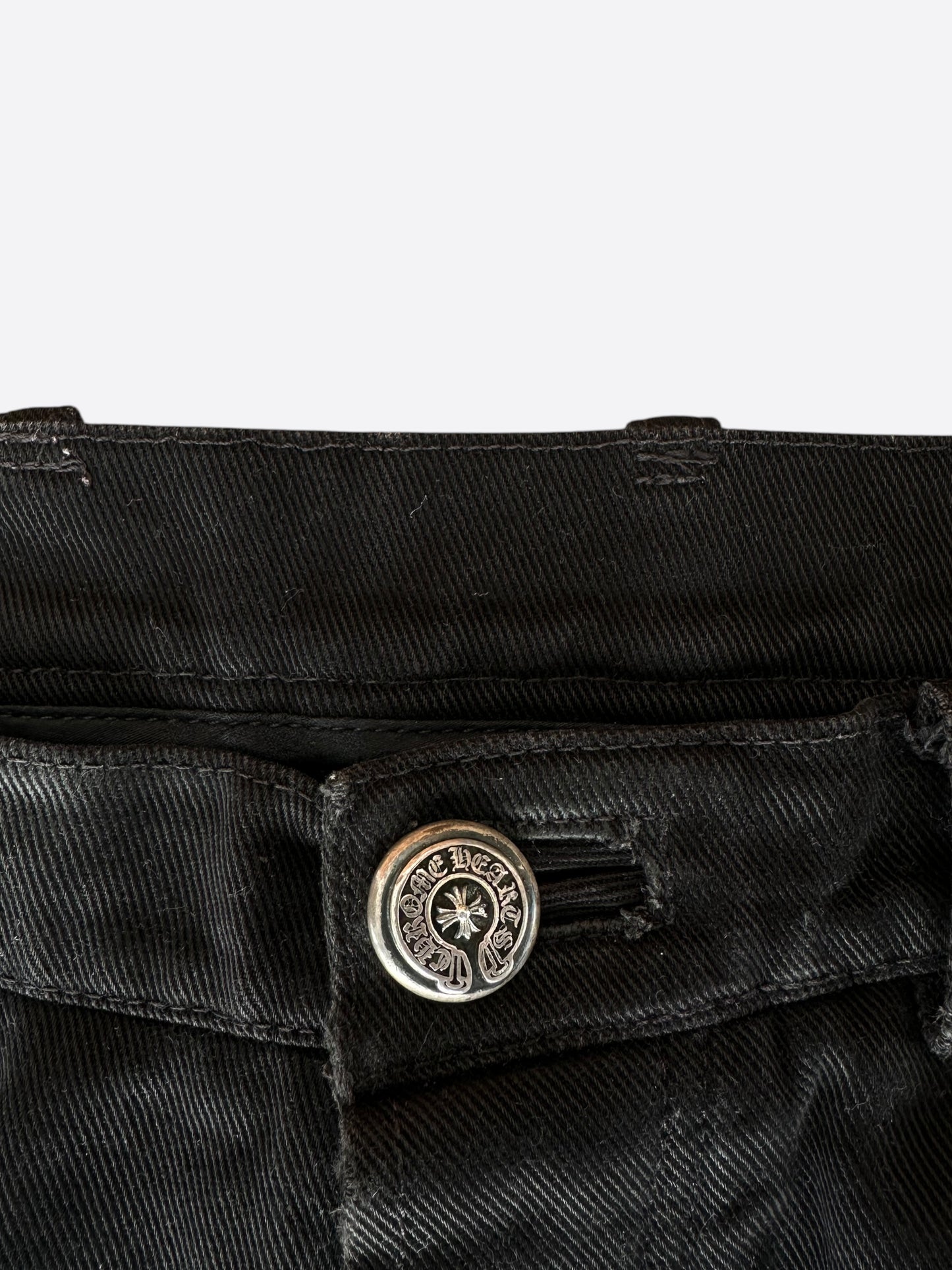 Chrome Hearts Black Fleur Knee Jeans