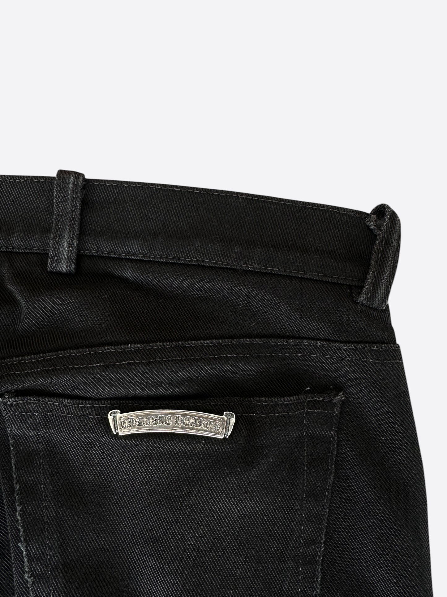 Chrome Hearts Black Fleur Knee Jeans