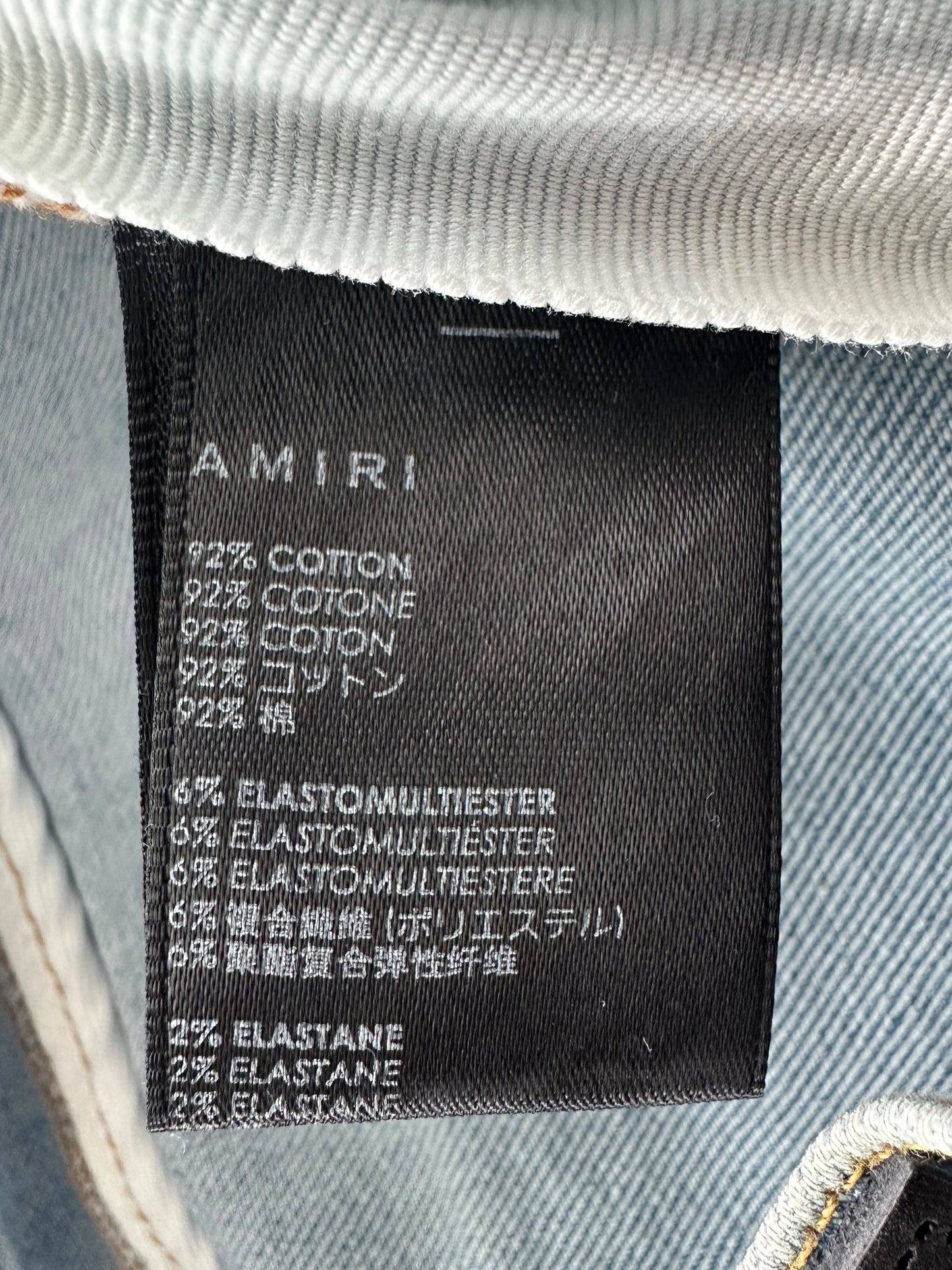 Amiri Light Indigo Camouflage Patch MX1 Jeans