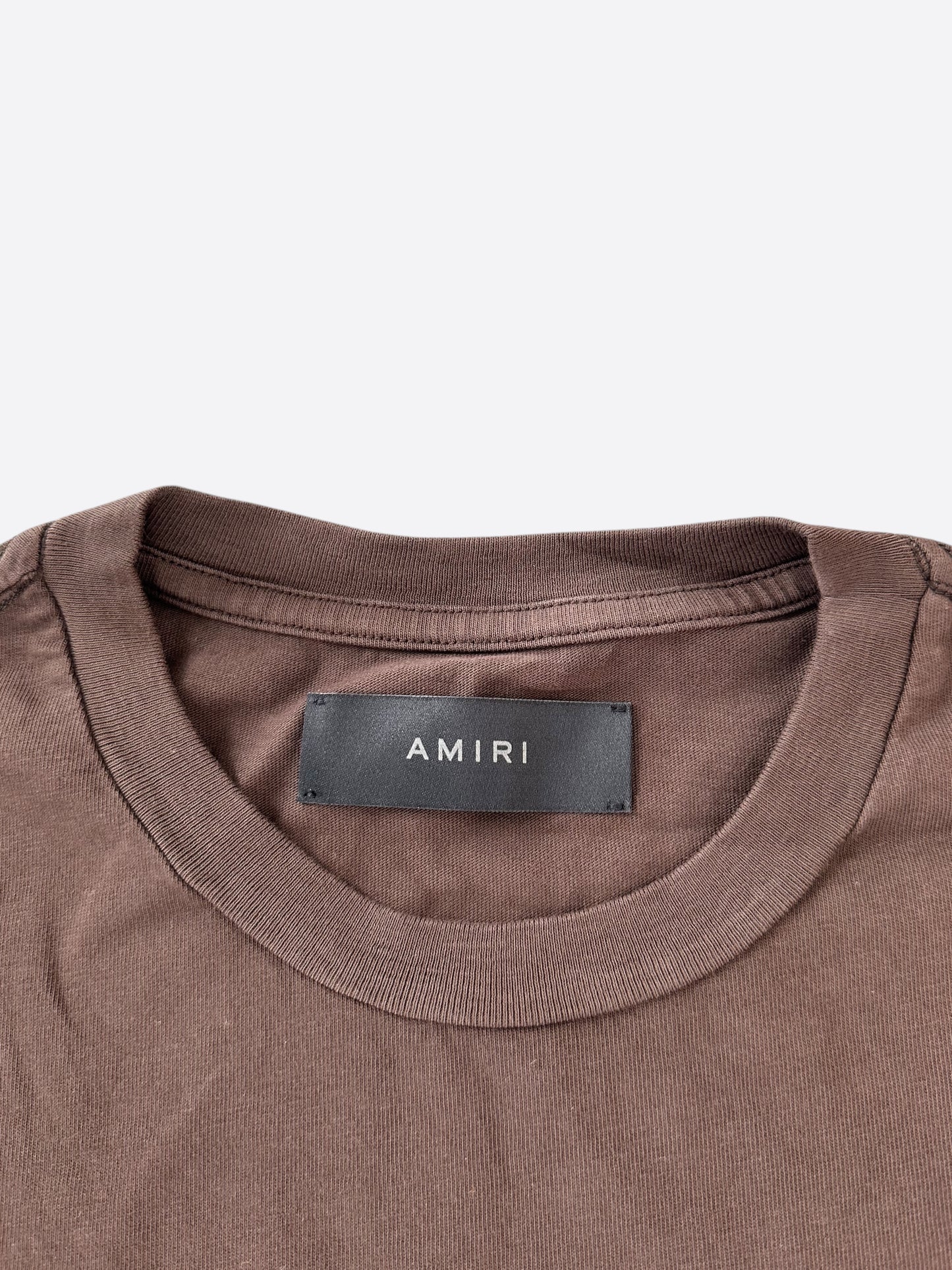 Amiri Brown & White Puff Logo T-Shirt