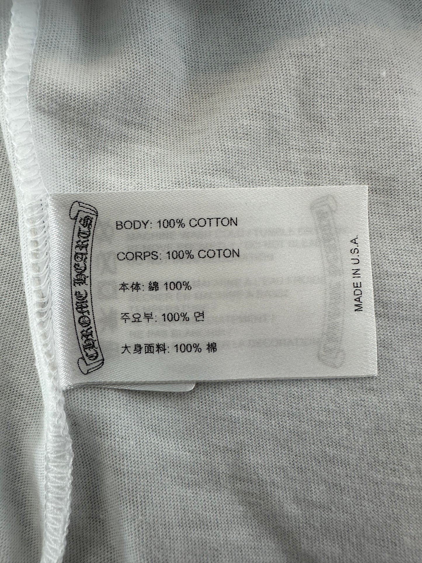 Chrome Hearts White & Black Miami Horseshoe Logo T-Shirt