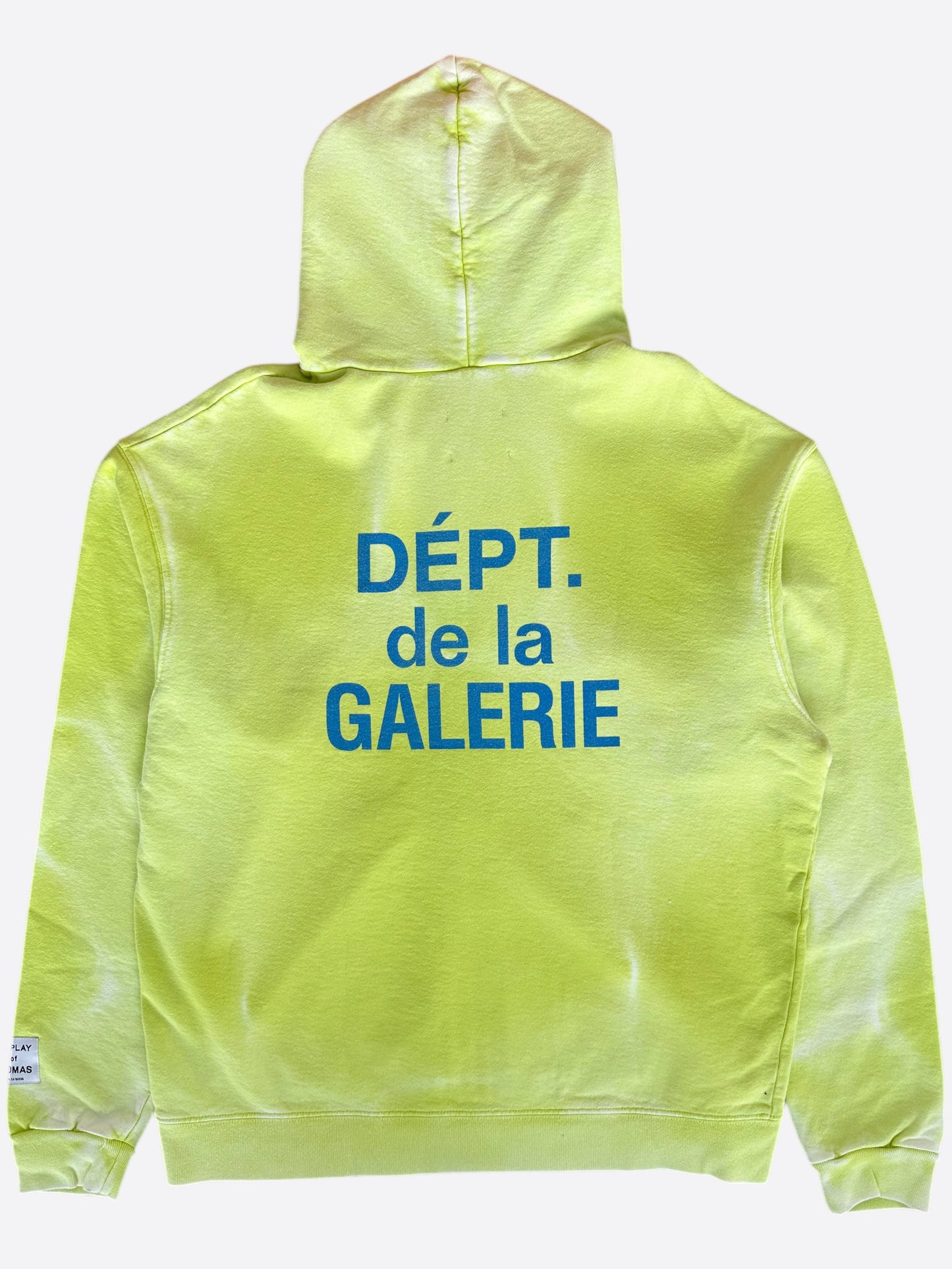 Gallery Dept Lime Green Sun Faded French Logo Zip Up Hoodie